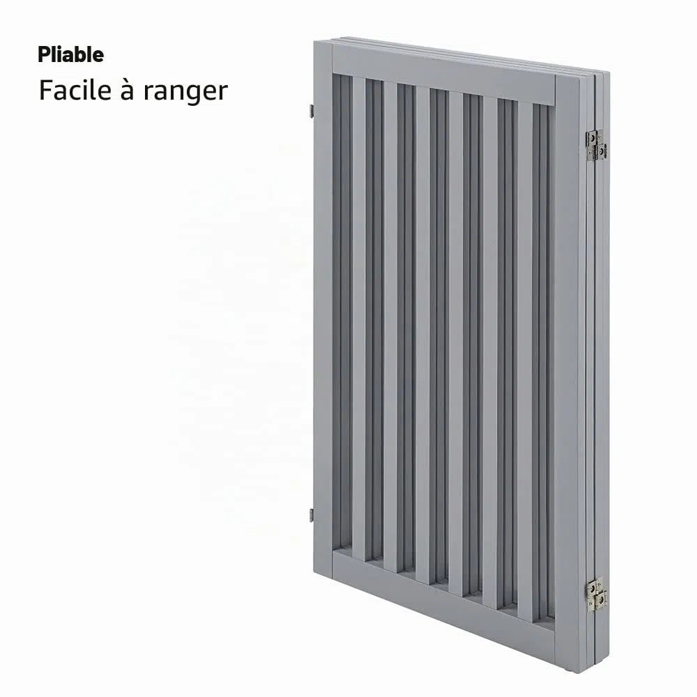 unipaws Barrière pour Chien, Barrière de sécurité barrière modulable Pliable pour Animaux de Compagnie, 91H cm 4 Panneaux, Gris Clair