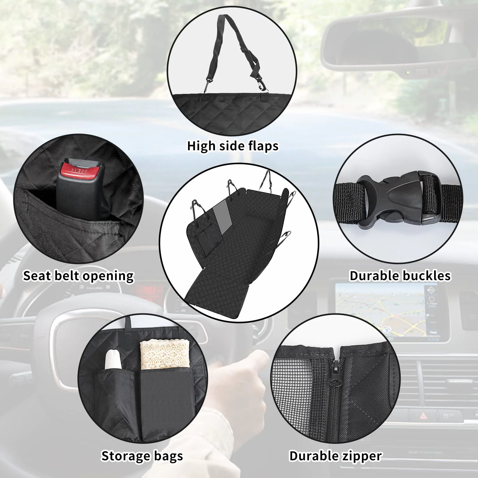 Sosayet Housses de Siège d'auto pour Chien, Protection Voiture Chien Universelle avec Fenêtre de Visualisation, Housse Voiture Chien Imperméable Antidérapant pour Voitures VUS (137 x 147 cm)