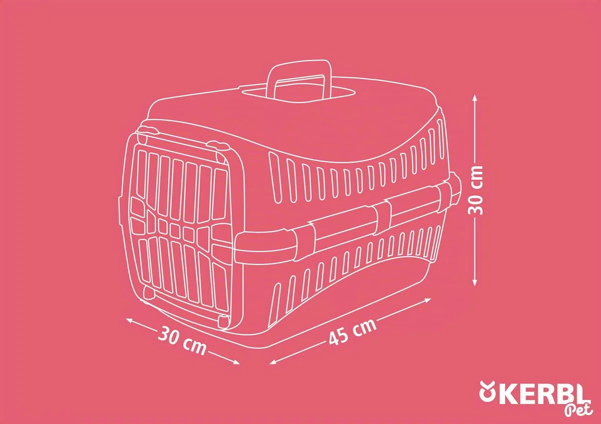 Kerbl Pet Cage de Transport Expedion, Vert/Noir, 45 x 30 x 30 cm, Cage pour Chien, Cage pour Chat, Transport pour Chien, Plastique, Petits Chiens, Chats