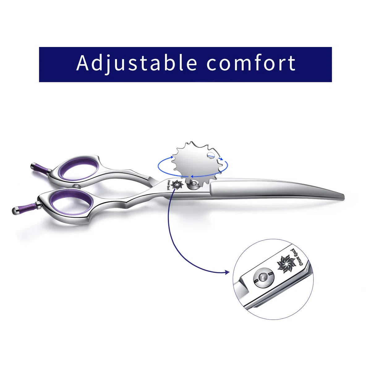 Dream Reach Ciseaux de toilettage pour chien – 16,5 cm Ciseaux professionnels tranchants incurvés avec poignée ergonomique pour chats et chiens