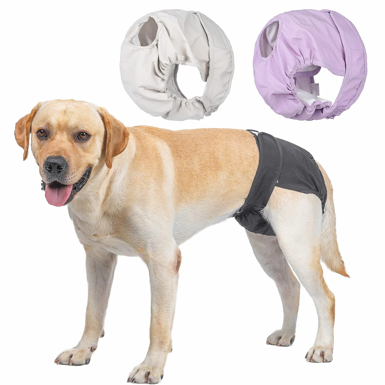 Couches Lavables pour Chiennes, sous-vêtements Hygiéniques pour Chiens en Chaleur, 5 Tailles XS à XL, Convient à Toutes Les Chiennes (XL: 60-82cm, 3-Packs)