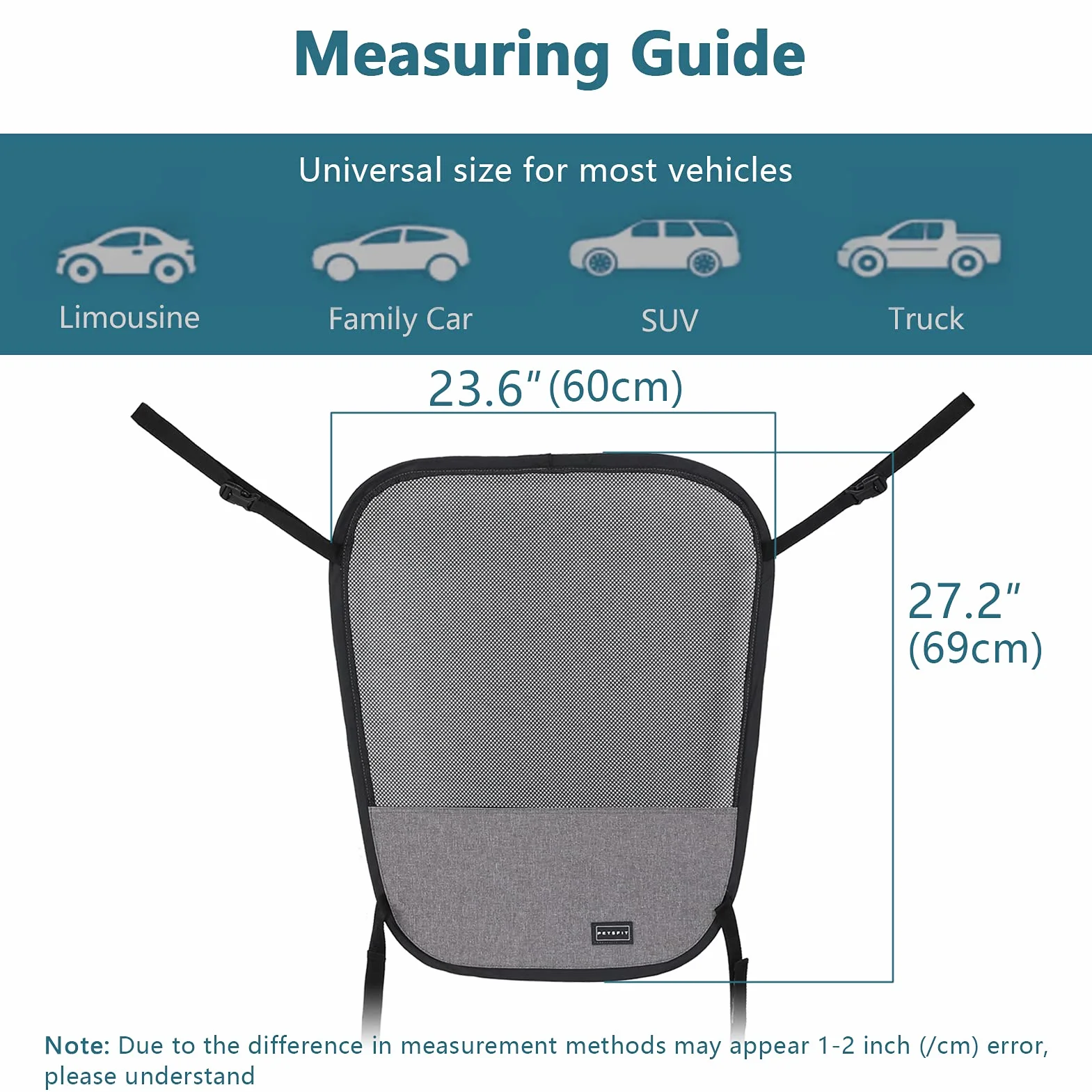 Petsfit Filet Voiture pour Chien Portable Filet de Protection Voiture Séparation pour Chien Chat Filet, Garde-Vhien SUV pour Un Transport en Toute Sécurité