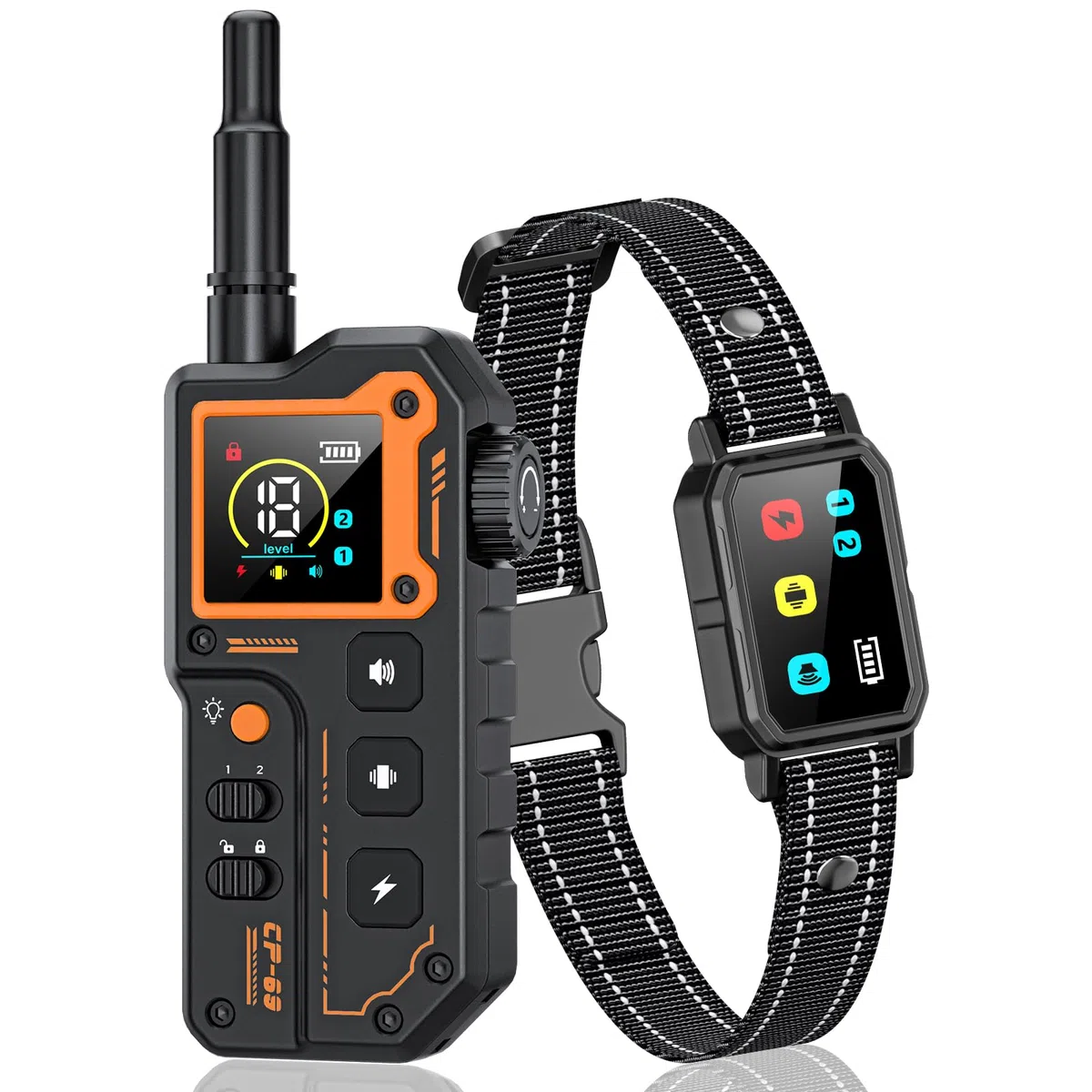 Collier de Dressage pour Chien, Portée 3000 Mètres, Collier Électrique pour Chien avec Télécommande, 4 Modes Lumières/Son/Vibration/Choc, Résistant à l'eau IP67, Adapté Aux Chiens de Petits et Grands