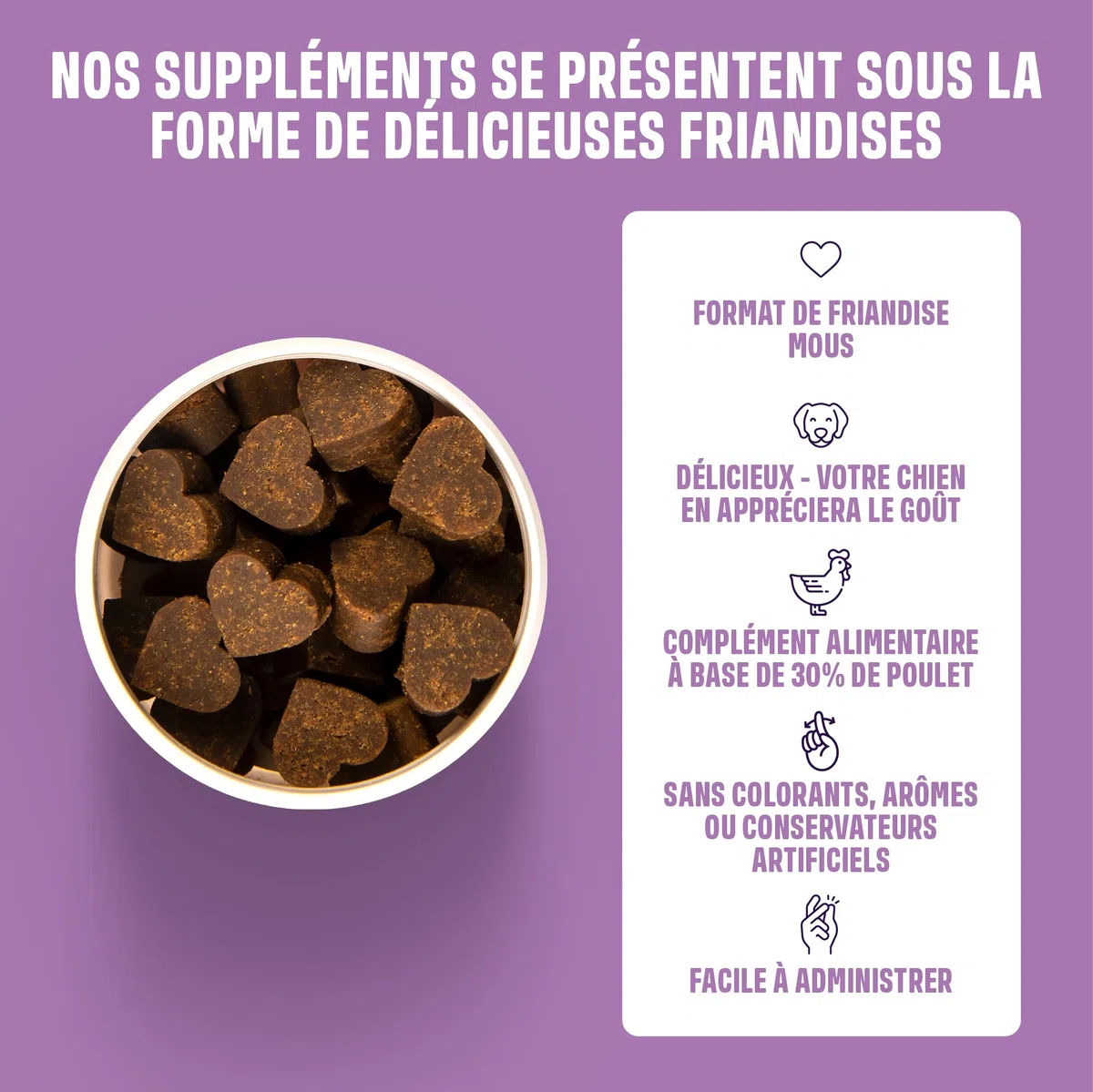 ivvi Relax Calmant pour Chiens - Formule avec L-Tryptophane en Cas d'Anxiété, de Stress et pour se Calmer - 60 Délicieuses Friandises au Poulet