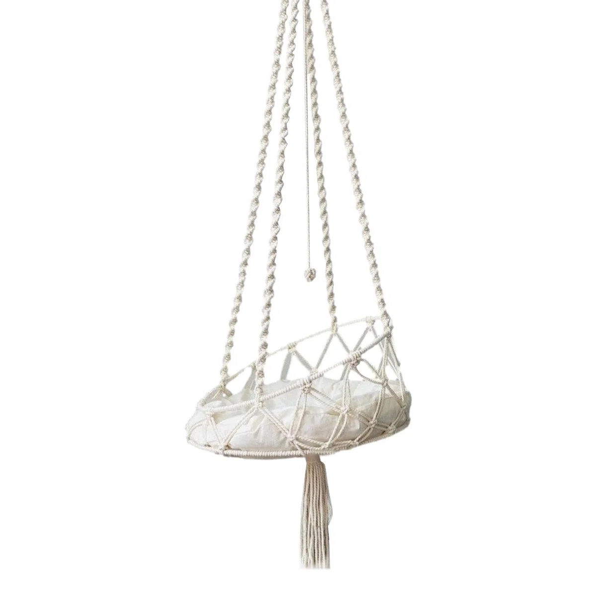 Hamac en Macramé pour Chat - Lit Suspendu Balançoire avec Crochet pour Détente - Fixation Murale