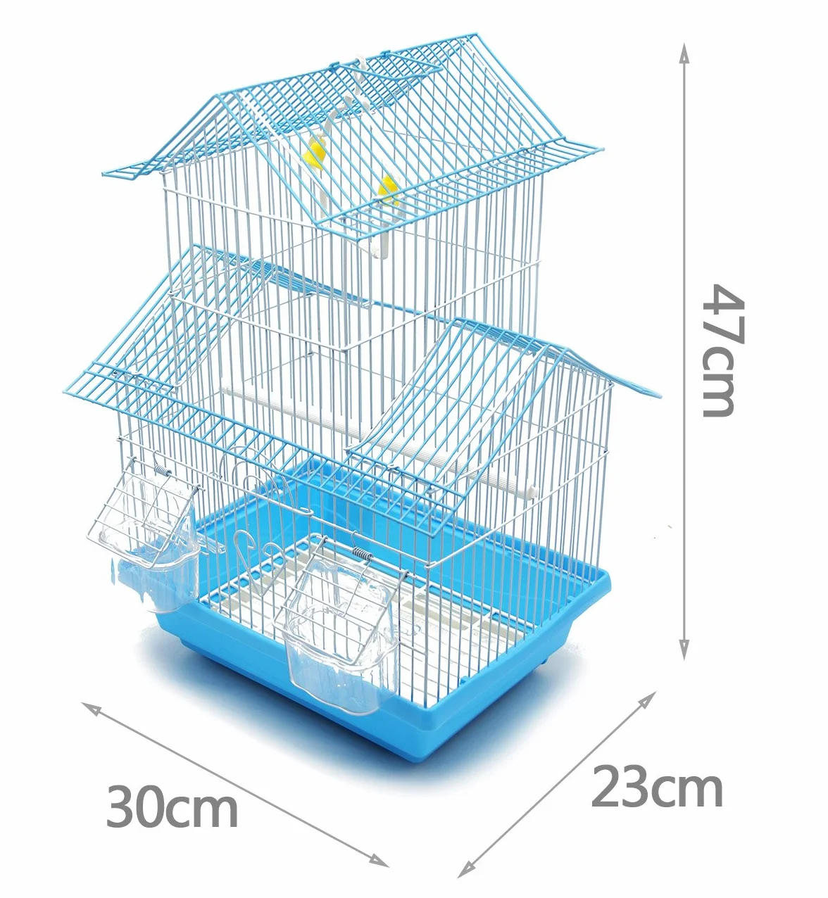 BPS Cage à Oiseaux en métal avec mangeoire Biberon Benne à trémie 2 Tailles M/L Couleur Expédition aléatoire (M: 30 x 23 x 47 cm) BPS-1207