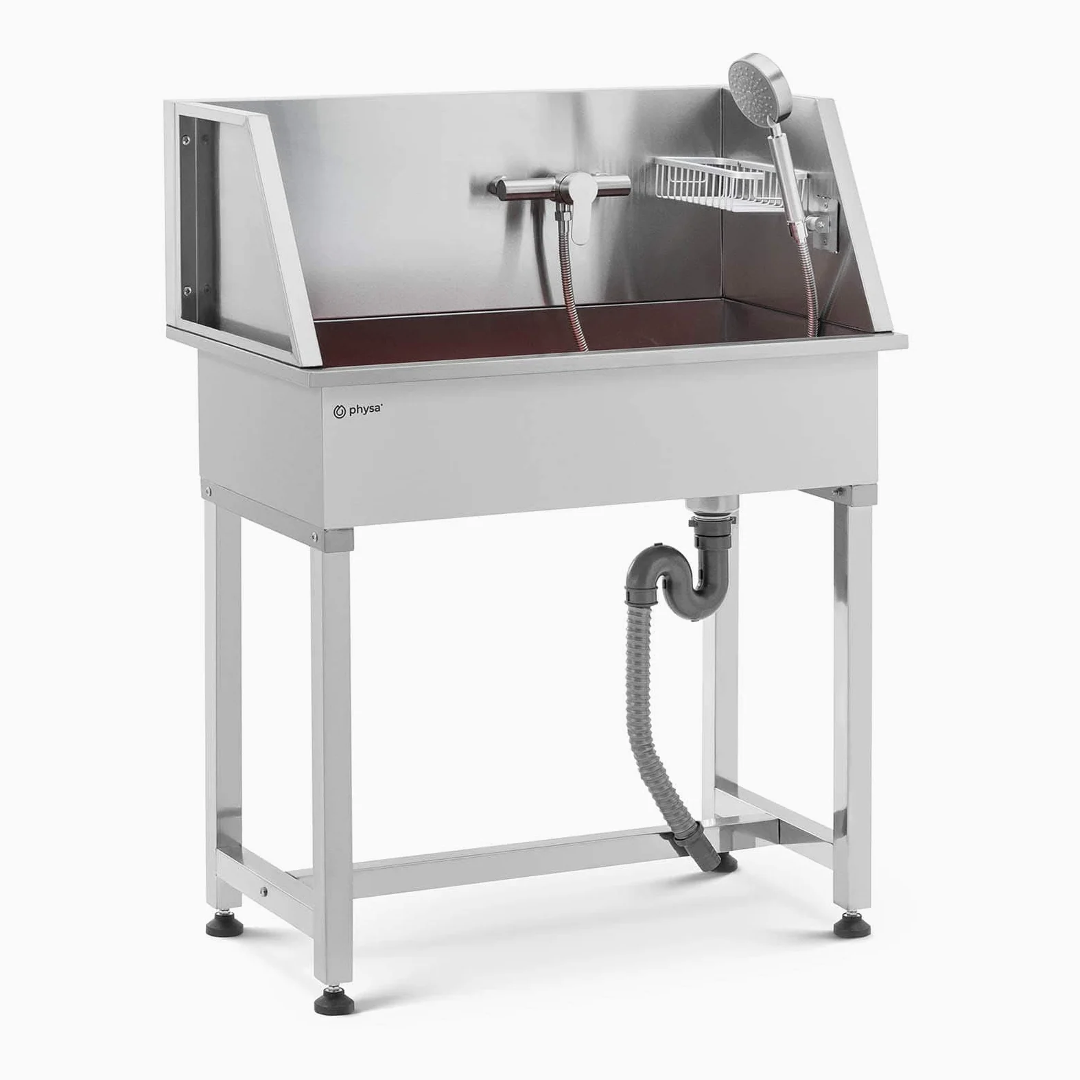 Physa PHY-PWS-02 Baignoire pour chien jusqu'à 60 kg en acier inoxydable