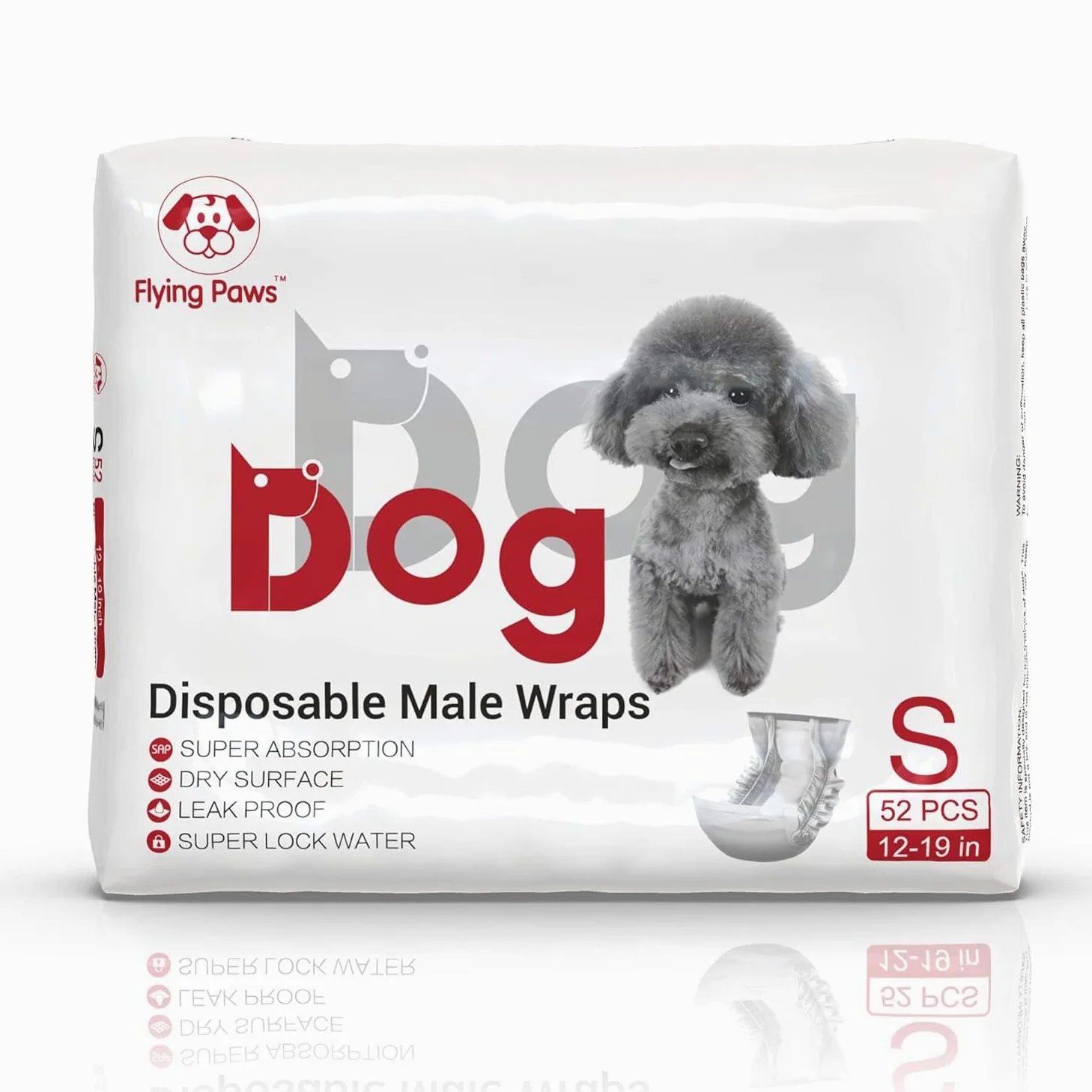 Couches pour Chien Mâle Taille S - 52 Bandes Abdominales Jetables, Ultra Absorbantes Incontinence, Apprentissage Propreté, Voyages