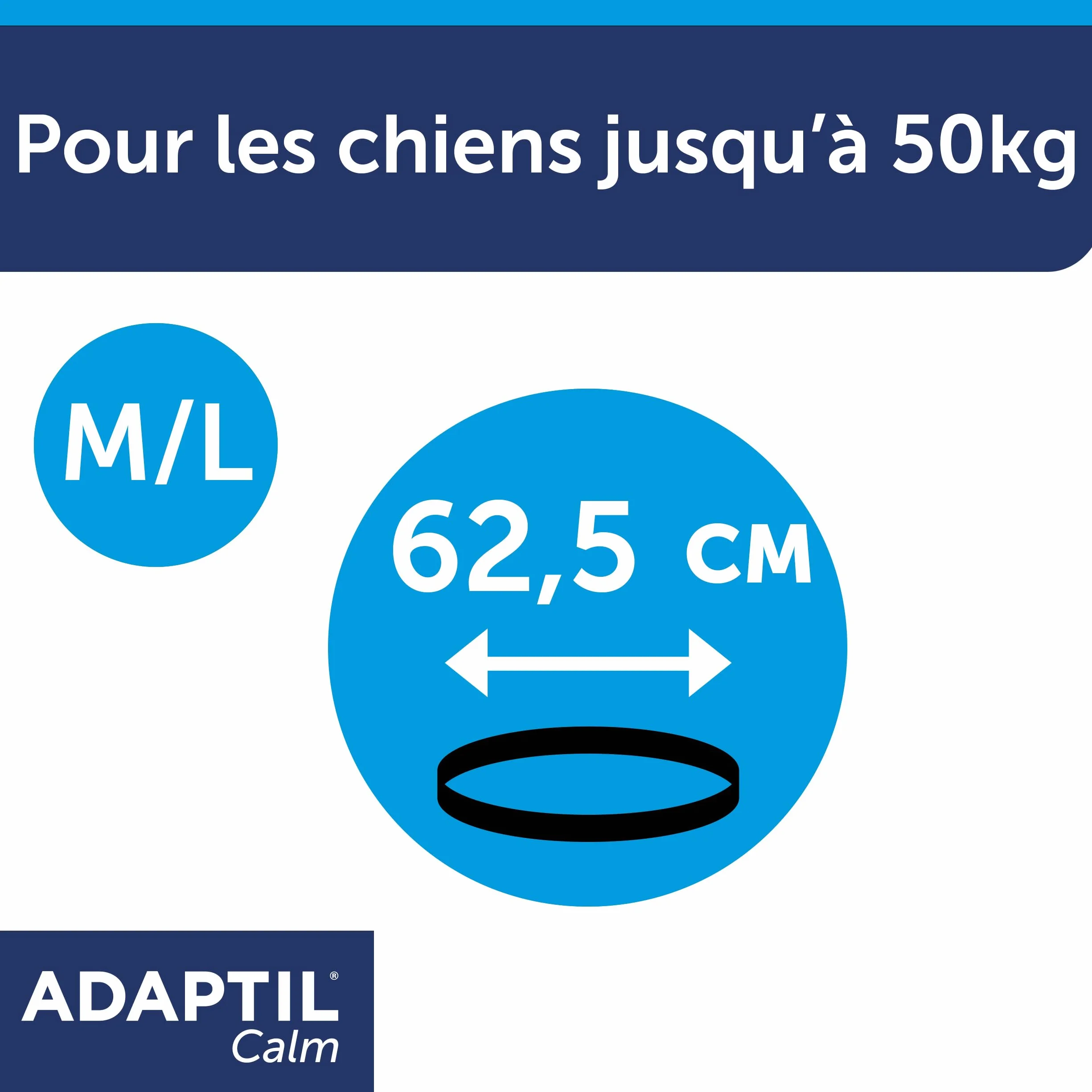ADAPTIL Calm – Anti-stress pour chien – Collier Moyens et Grands Chiens – Taille M/L