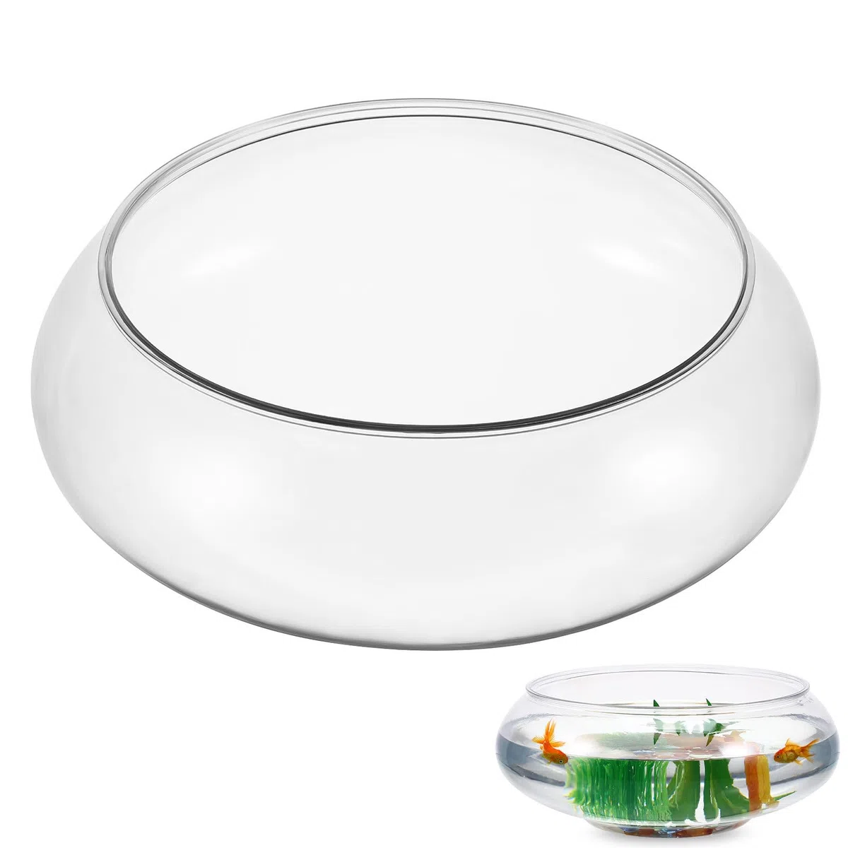 Toddmomy Grand Bol À Poisson En Plastique Transparent Vase De Terrarium Rond Bol À Poisson Rouge Vase Hydroponique De Nénuphar Succulent Pour La Décoration De La Maison De Fête De