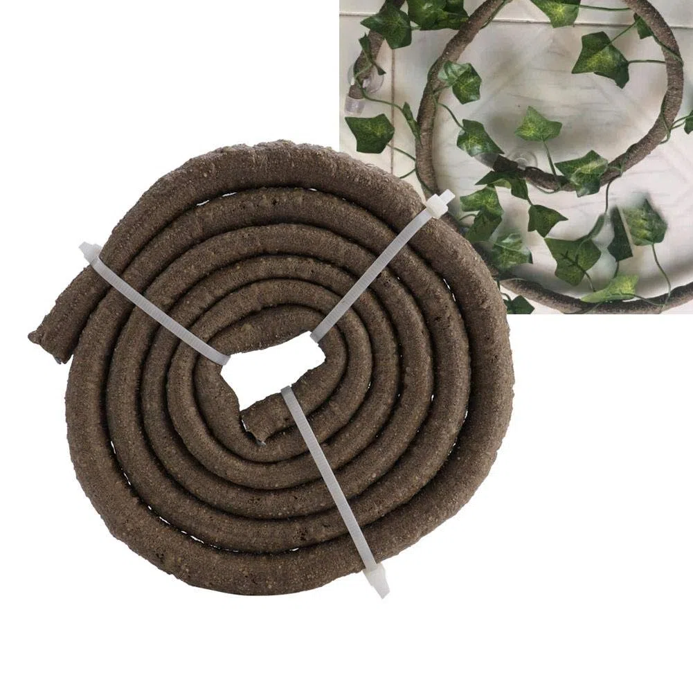 Vigne Artificielle Décorative avec Ventouses, Branche Grimpante pour Terrarium, Habitat de Reptile, Rotin Escalade, Large
