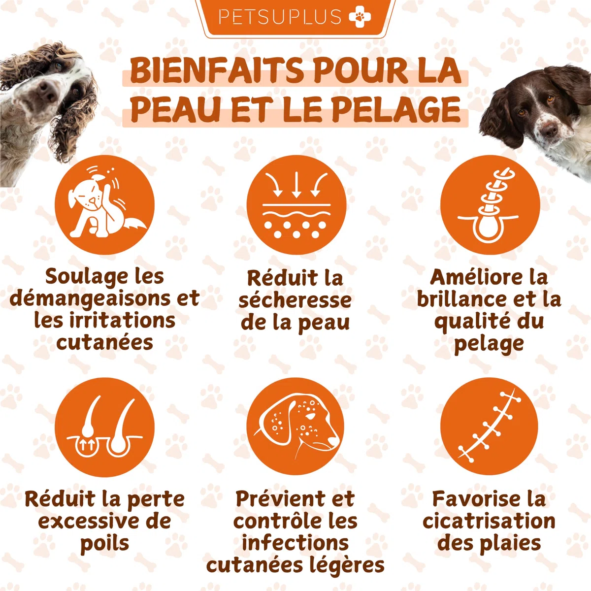 Peau et Pelage - Complement Alimentaire Chien avec Omega 3 et Huile de Saumon pour Chien. Contre Démangeaisons, Peau sèche, Irritations, Perte de Poils et l'Irritabilité - 120 Bouchées