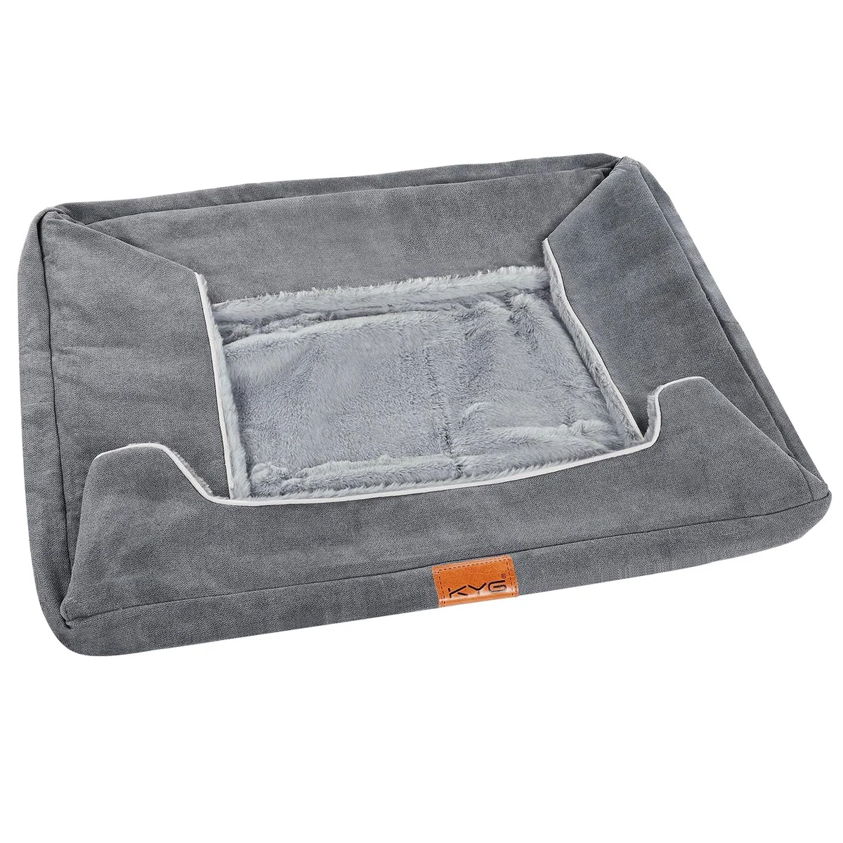 KYG Housse de rechange pour lit pour chien de taille L, convient uniquement au lit pour chien, bleu et gris