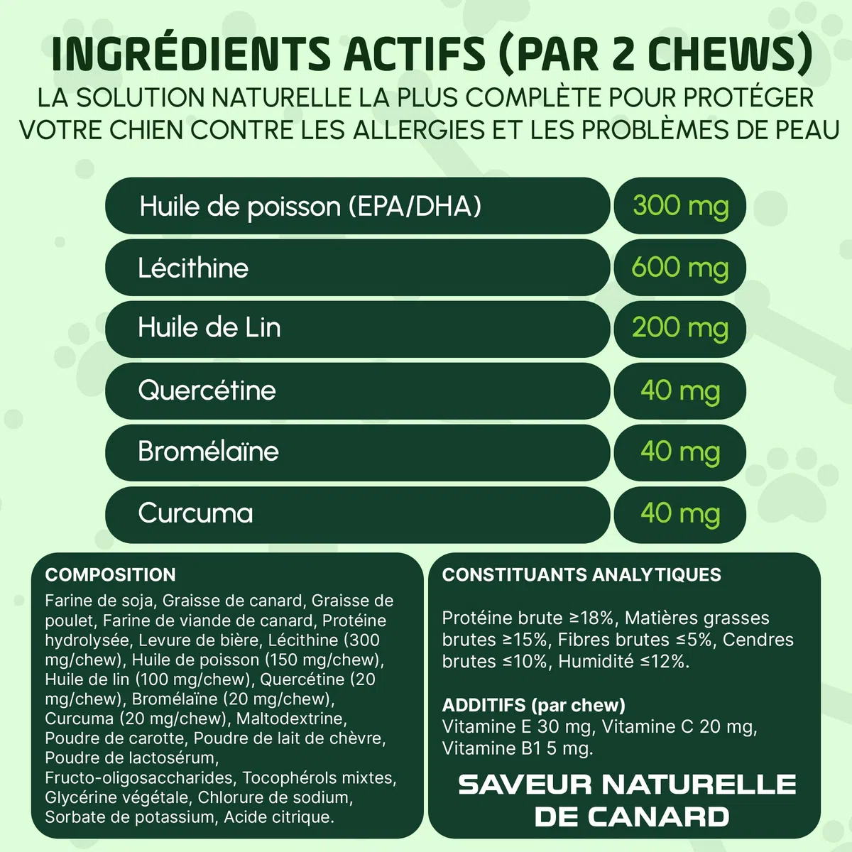 Anti Allergie Chien, 150 bouchées, 100% Naturel – Complément Immunitaire & Peau – Quercétine, Oméga 3, Curcuma – Anti Démangeaison, Allergies Alimentaires & Dermatite | Acevit Nutrition