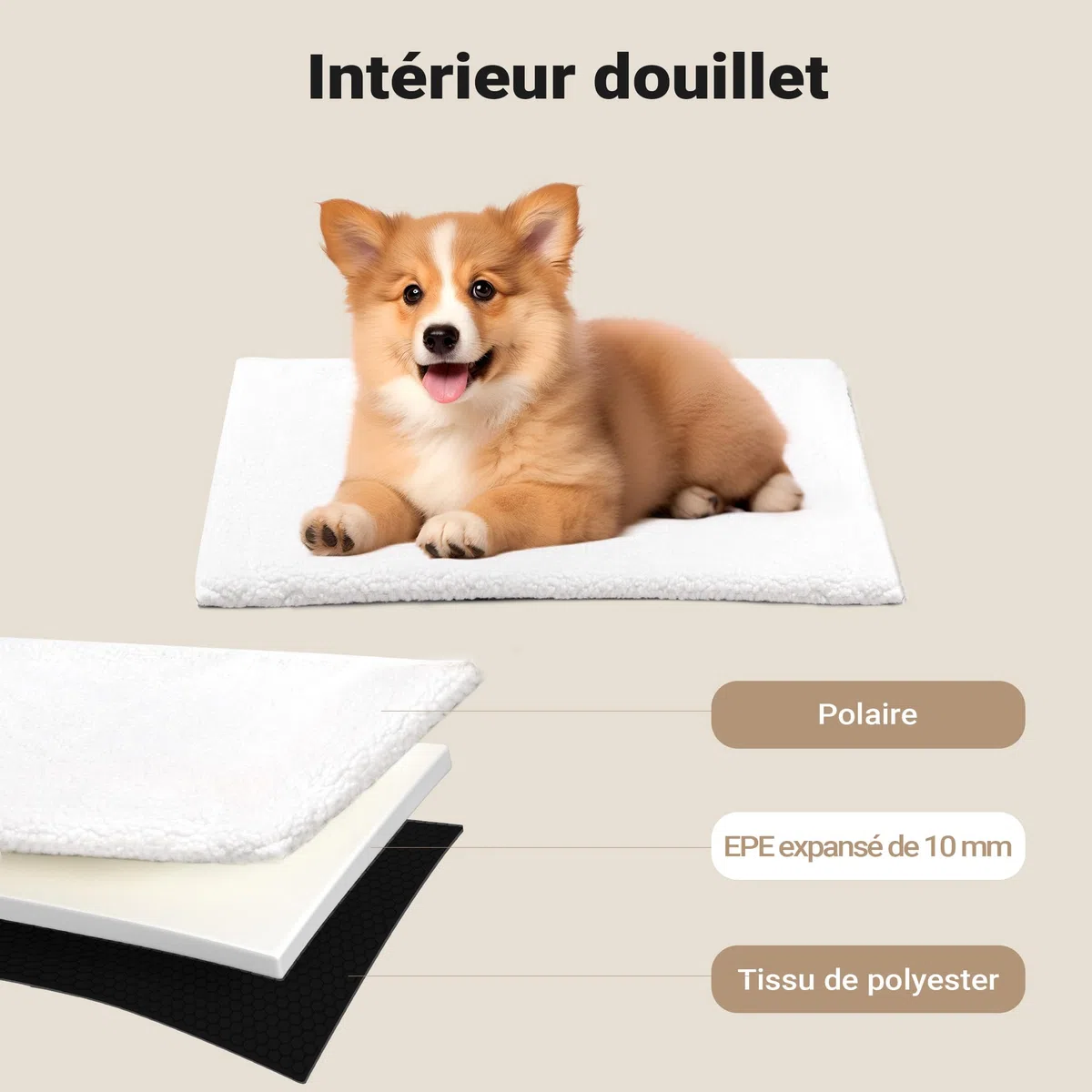 Wiltec Caisse de Transport Noire Pliable pour Chiens Chats Animaux domestiques - Taille XL / 94 x 66 x 74 cm/Charge Max. 20 kg - avec Coussin - boîte Voyages Canine féline