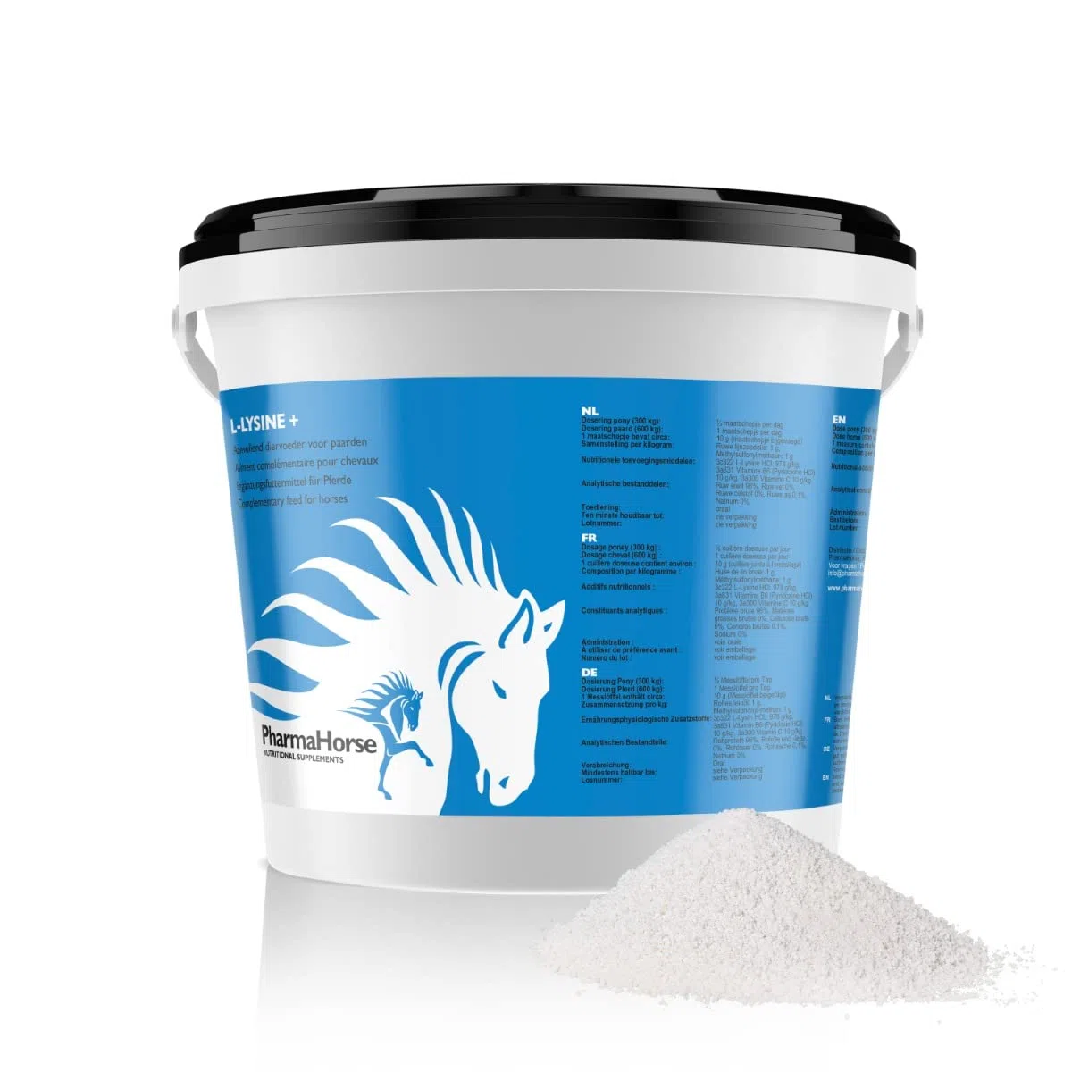 PharmaHorse L-Lysine+ | Système immunitaire Cheval | Acide aminé Cheval | Production de protéines corporelles | Réduction Fatigue | 1000 grammes