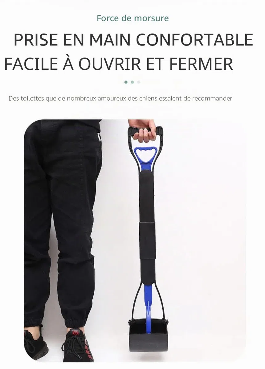 Jingouwu Pelle à déjections Canines avec poignée de 80 cm de Long