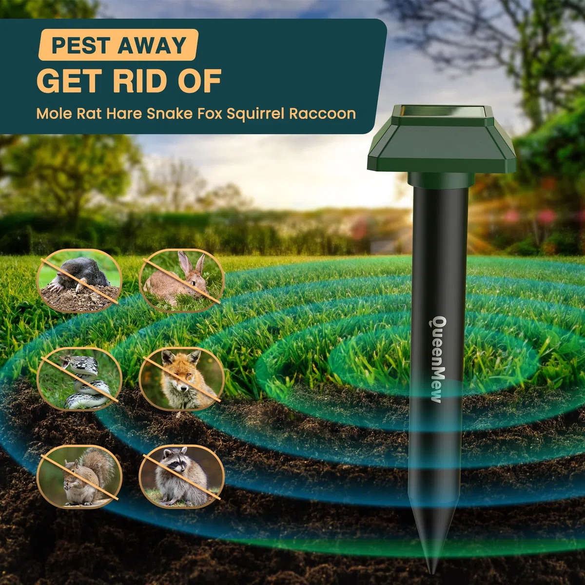 Répulsif Ultrasonique pour Souris 4 Pack,7500spt Repulsif Chat Ultrason,Ultrasons Souris à Ultrasons et Rats 360 °,repulsif Chat Interieur Silencieux,IPX66 eRepulsif Taupe Solaire Protégez Jardins