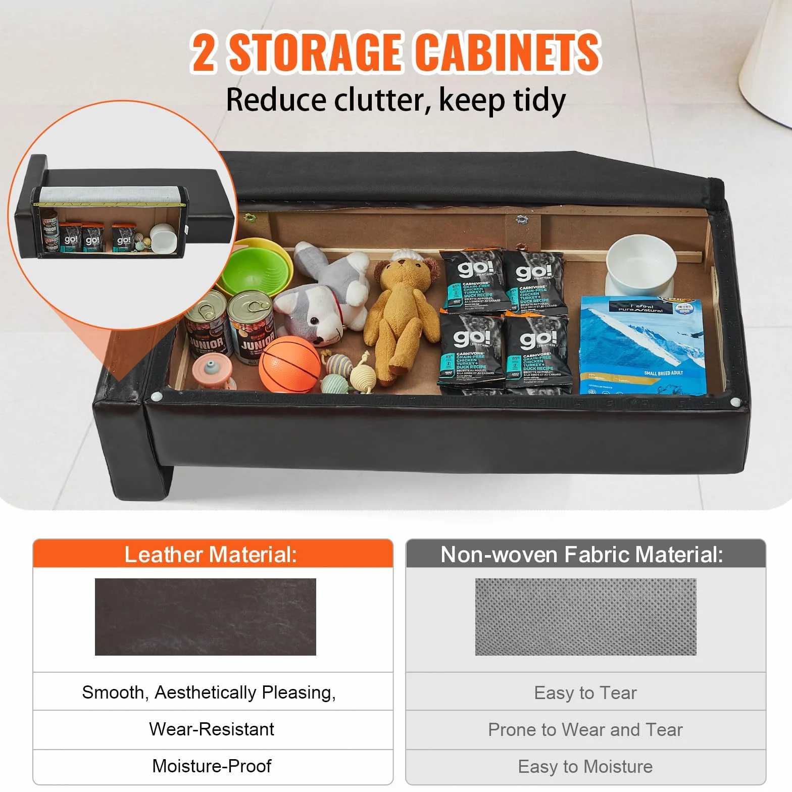 VEVOR Canapé pour Animaux de Compagnie, canapé-lit pour Chiens et Chats de Grande Taille, canapé en Cuir Souple pour Chien, capacité de Charge 50 kg, canapé Repos Confortable pour Animaux domestiques