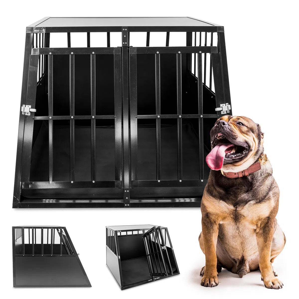 MaxxPet Cage pour Chien Voiture XXL en Aluminium, Caisse De Transport 96x91x70cm