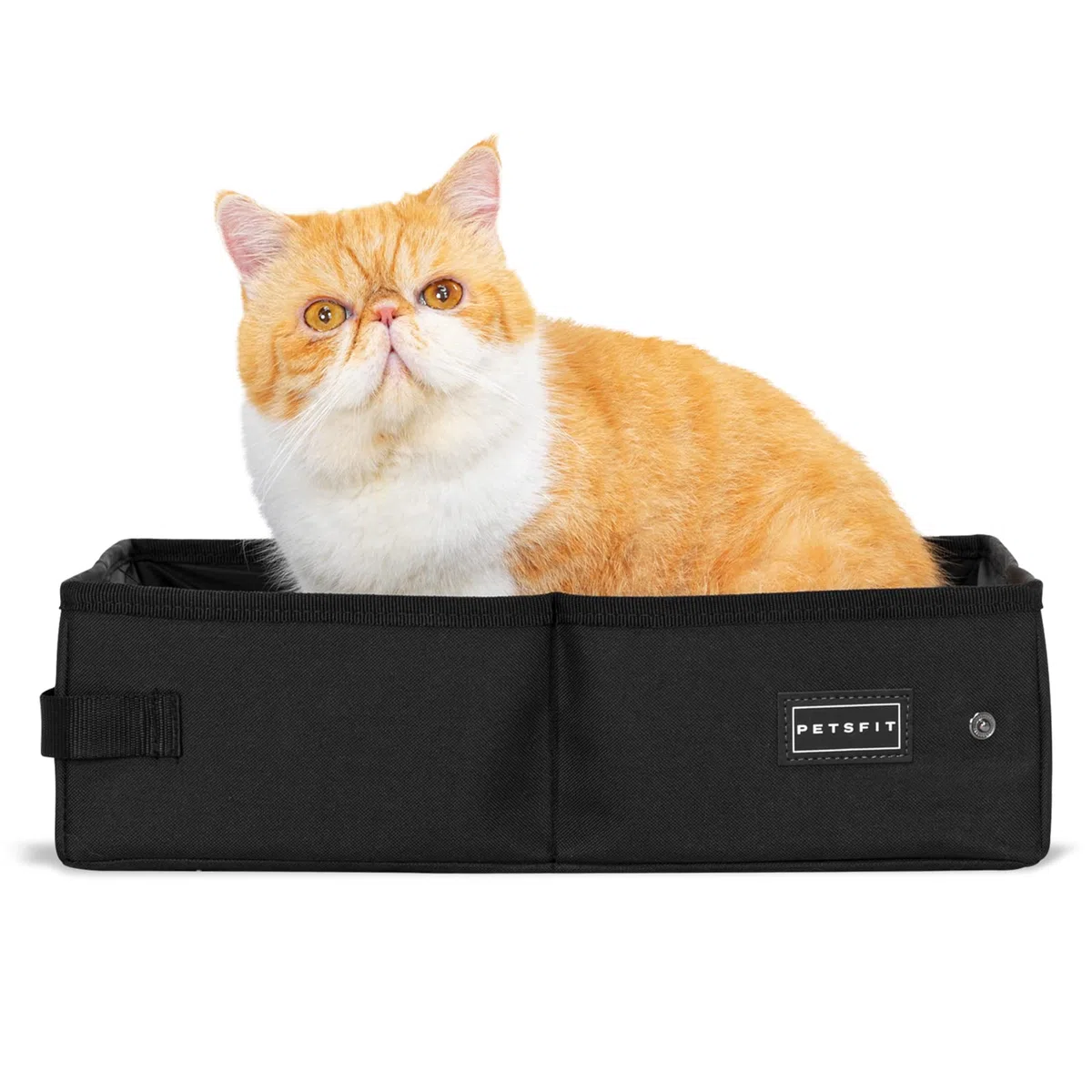 Petsfit Portable Litiere de Voyage pour Chat Pliable, Super étanche, Robuste et Durable, Lavable Bac à Litière transportable Chat pour Maison, Hôtel, Camping,XL Voiture, Bureau