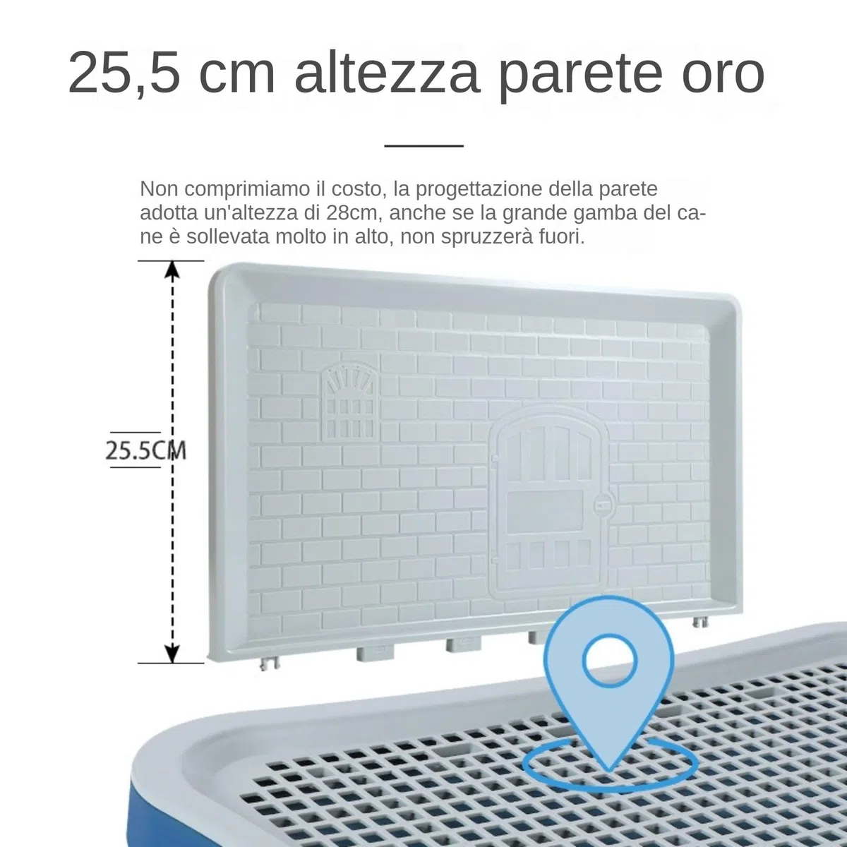 Plateau de dressage pour chiens avec colonne murale, toilettes intérieures avec porte pipi