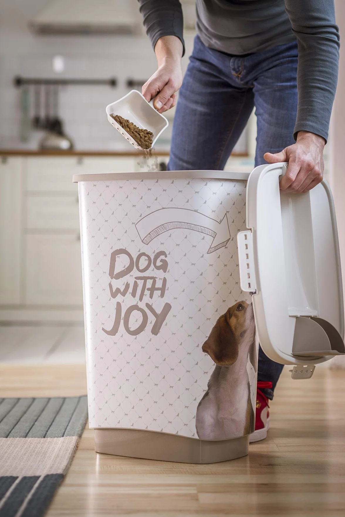 Rotho Conteneur Croquettes Chien 50 l Hermétique avec Couvercle et Pelle