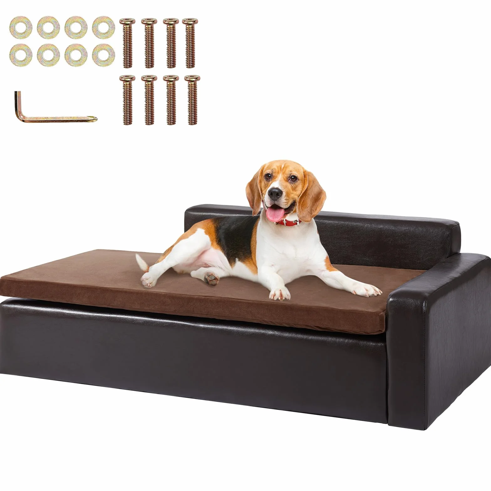 VEVOR Canapé pour Animaux de Compagnie, canapé-lit pour Chiens et Chats de Grande Taille, canapé en Cuir Souple pour Chien, capacité de Charge 50 kg, canapé Repos Confortable pour Animaux domestiques