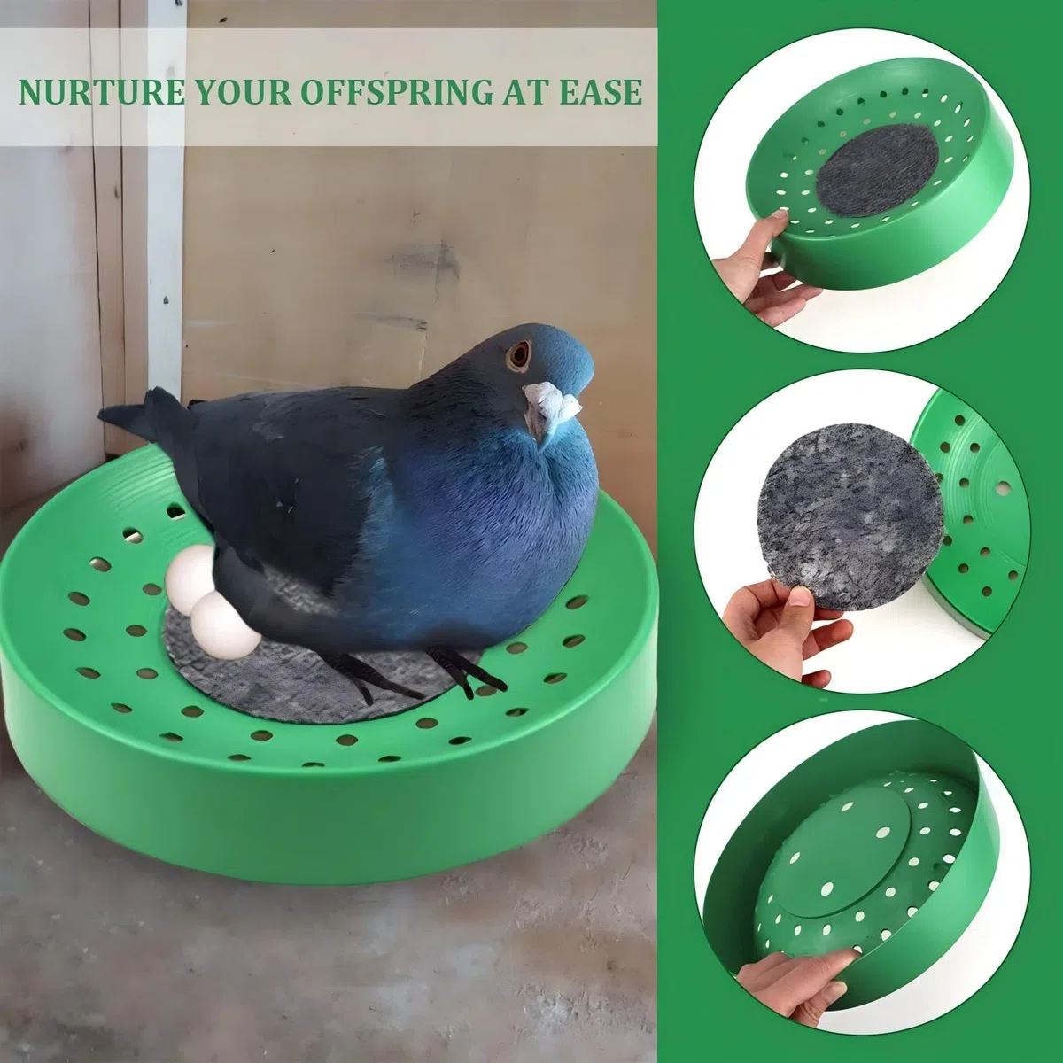 5 Pièces Nids d'oiseaux en Plastique Bol De Nidification d'oiseaux Bol D'élevage D'oeufs D'oiseau Respirant Nid D'élevage De Pigeons avec Tapis pour Colombes Cailles Et Petits Oiseaux