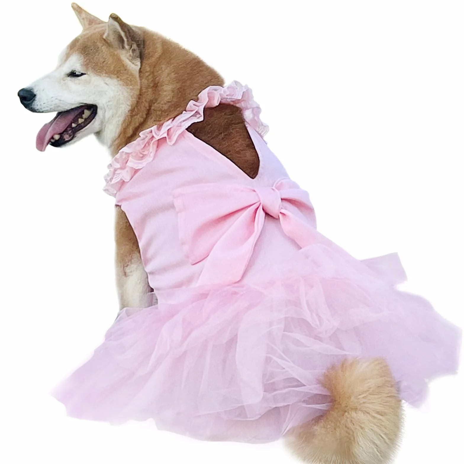 Robes pour Chiens de Grande Taille, Robe de mariée de Luxe pour Chien, Magnifique Costume de mariée avec nœud Papillon, Jupe de Princesse pour Chiens de Taille Moyenne, pour l'été, Les fêtes