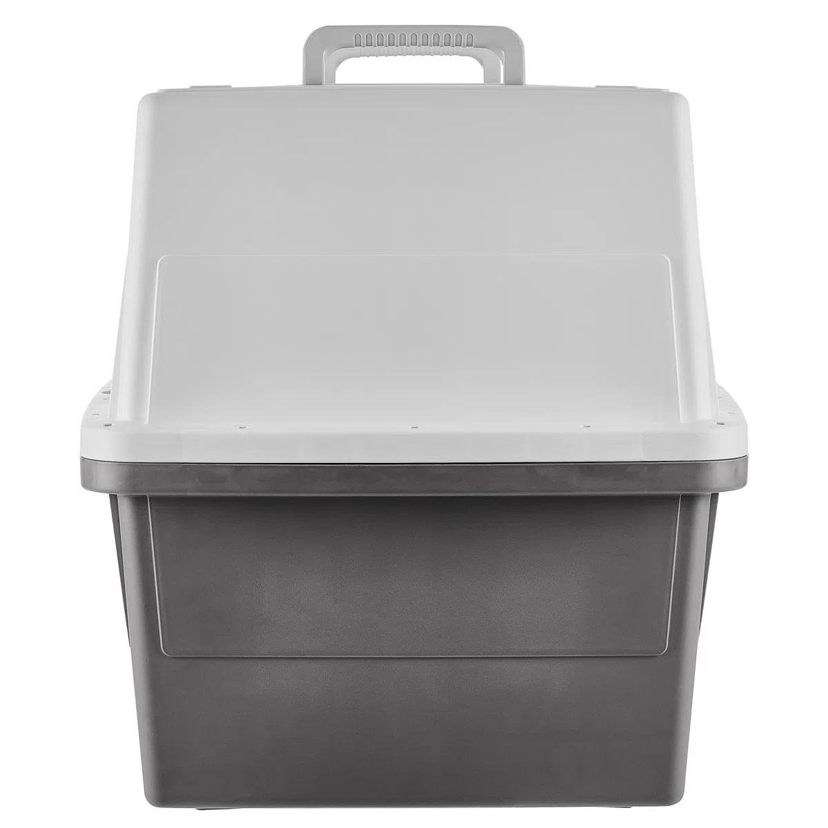 Iris Ohyama, Caisse, Cage, Box de Transport pour Chien, Chat, 2 Portes, Clips, et Loquet de Sécurité, Plastique(PP) sans BPA, L87 x P62 x H63.5 cm, Train, Voiture et Avion, ATC-870, Gris