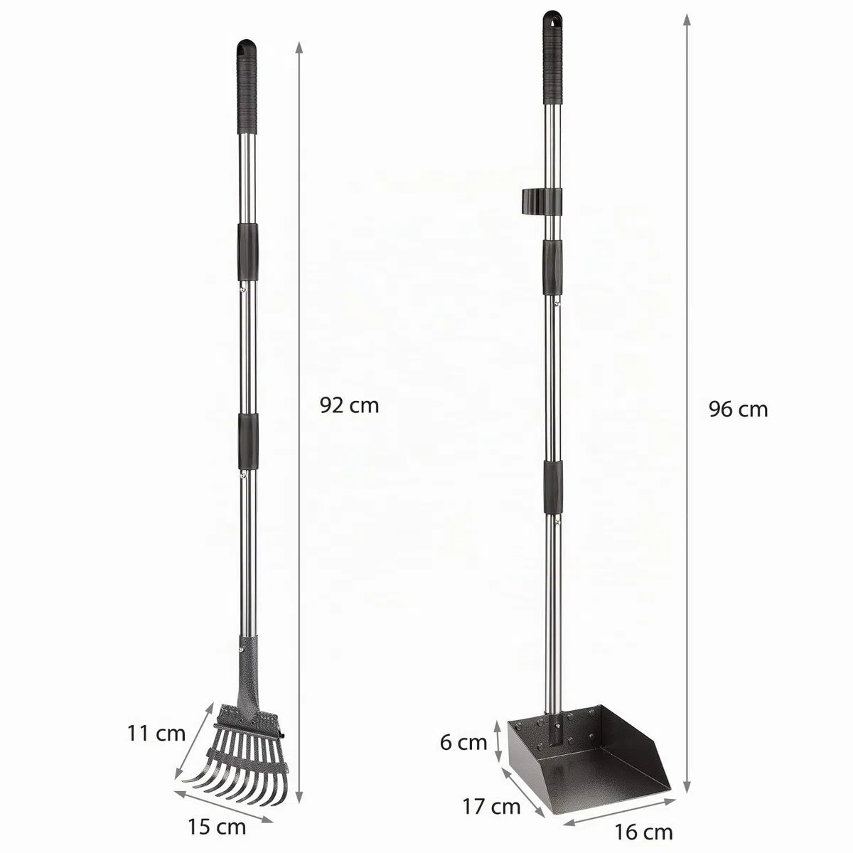 Yangbaga Ramasse Crotte Chien， Pelle a crotte pour Chien et Poubelle en Métal, Outile de Nettoyage pour Jardin（2pcs）