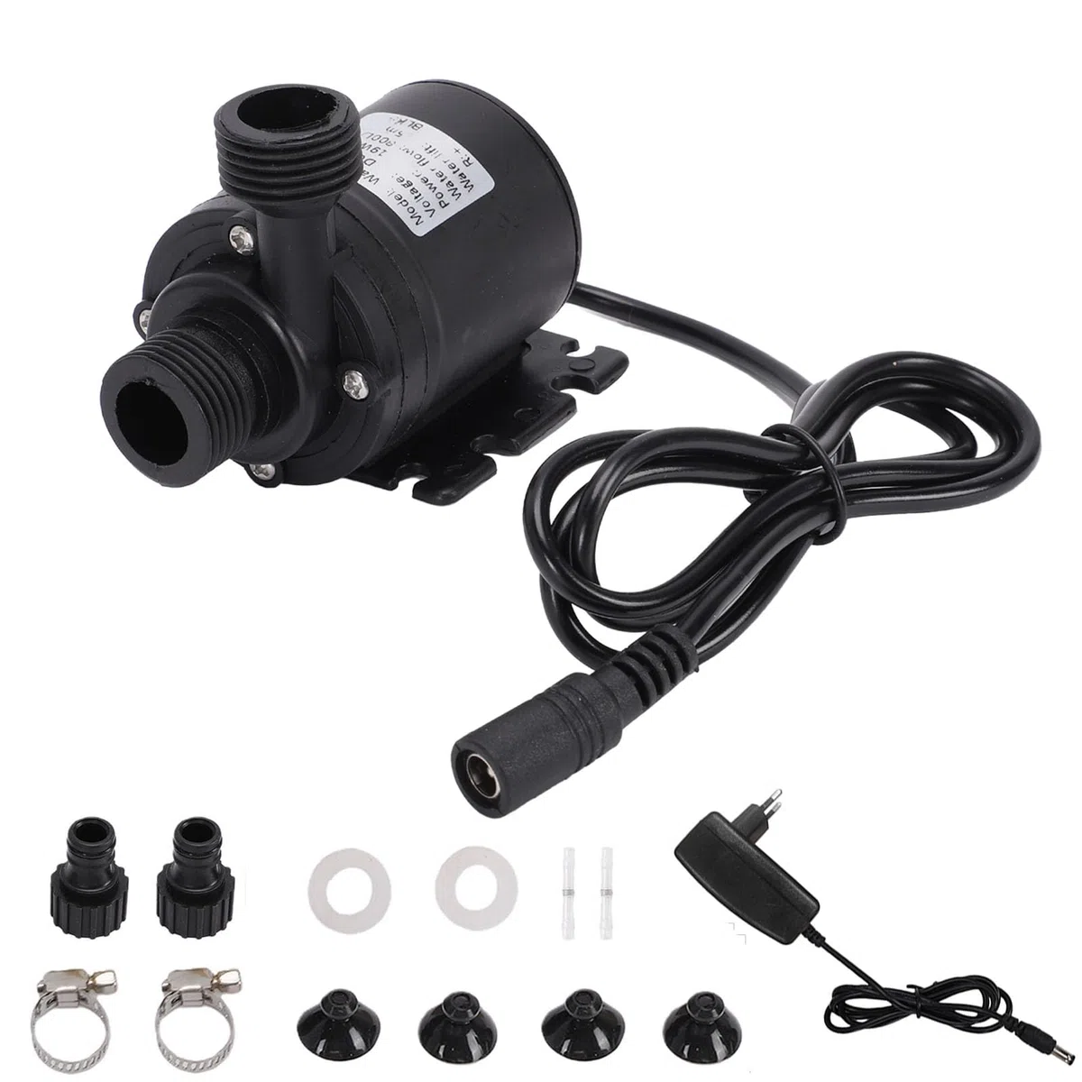 Zunate Pompe Submersible à Tête 800L/H 5M pour Système de Circulation Solaire de Fontaine, Pompe de Circulation D'eau à Moteur sans Balais Silencieux avec Connecteur en Laiton (Prise UE)