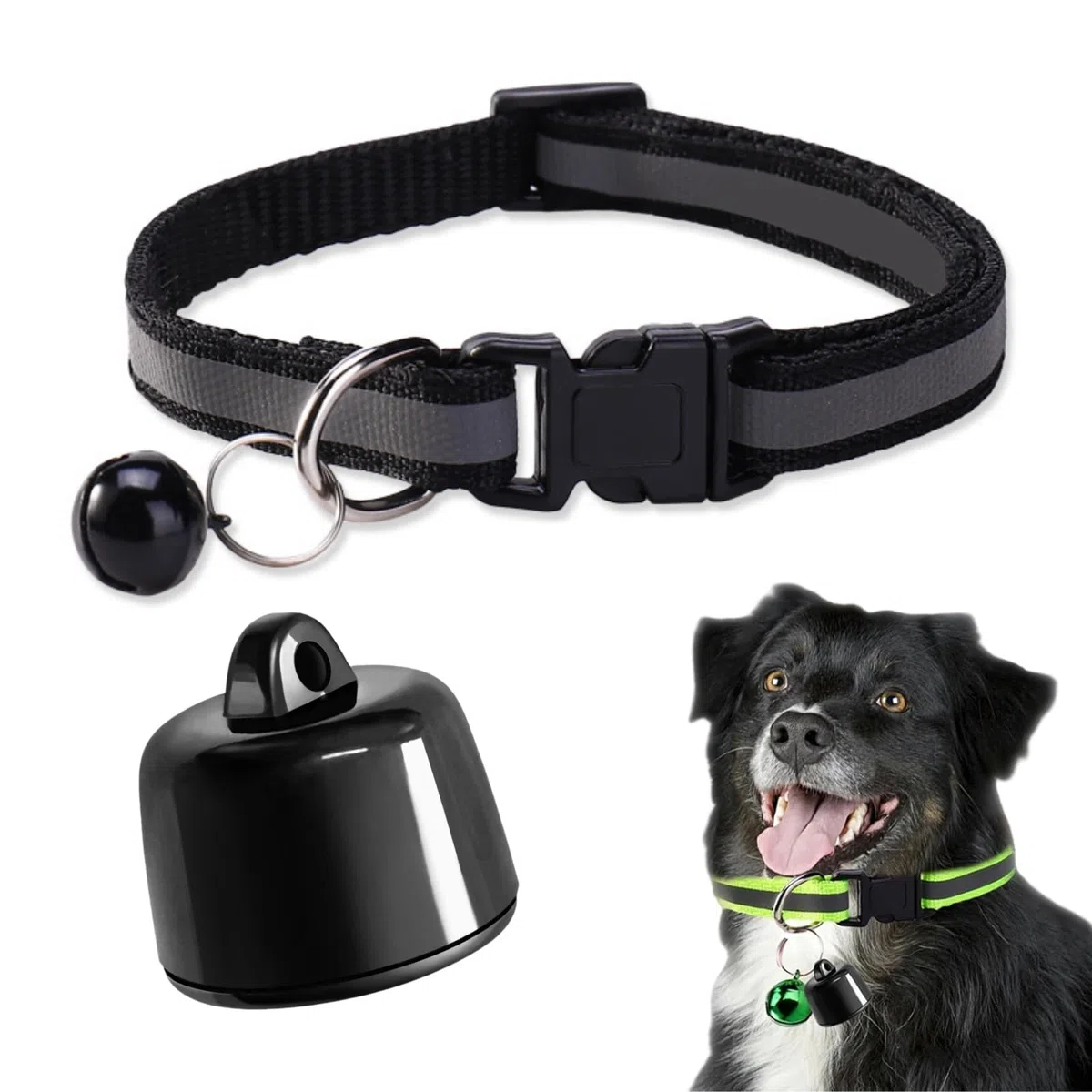 Générique Collier Traceur GPS pour Chat & Chien — Mini GPS Intelligent Étanche P23 — Suivi Mondial sans Abonnement — Compatible iOS Android — pour Tout Collier — Localisation Anti-Perdition (B)