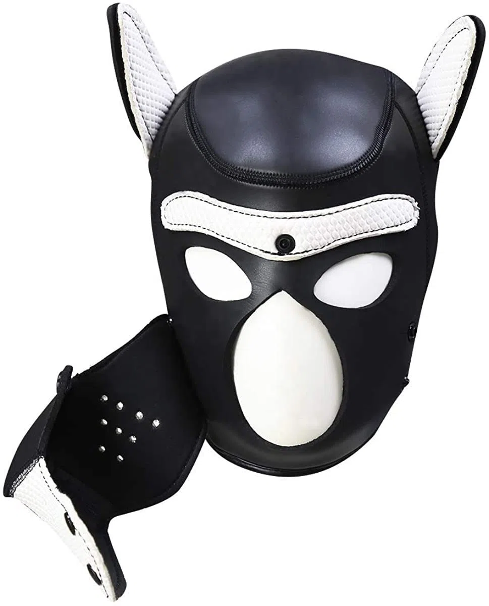 Masque pour chien Petplay en latex souple avec oreilles Masque pour chiot Masque pour chien Masques pour chien Bouche amovible Convient pour Halloween, fête de vacances