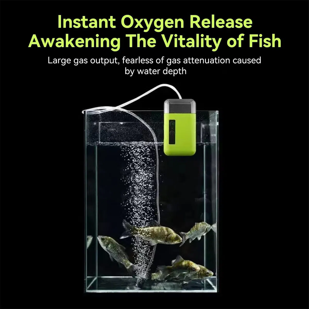 Pompe à oxygène - Chargement USB - 3 modes - ABS - Pompe à air d'aquarium - Triple filtration - Capteur intelligent - Pompe à eau - Lumière LED - Pêche - Lavage des mains - Accessoires de pêche avec