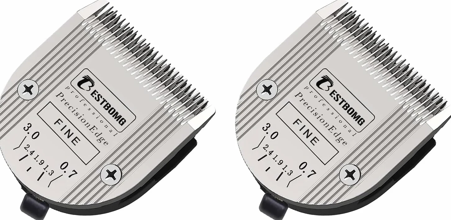 BESTBOMG Lot de 2 lames de chien professionnelles 5 en 1 avec longueur de coupe réglable de 0,7 à 3 mm, compatible avec Wahl Arco, Bravura et Moser Arco 1870/1871/1872/1873/1854