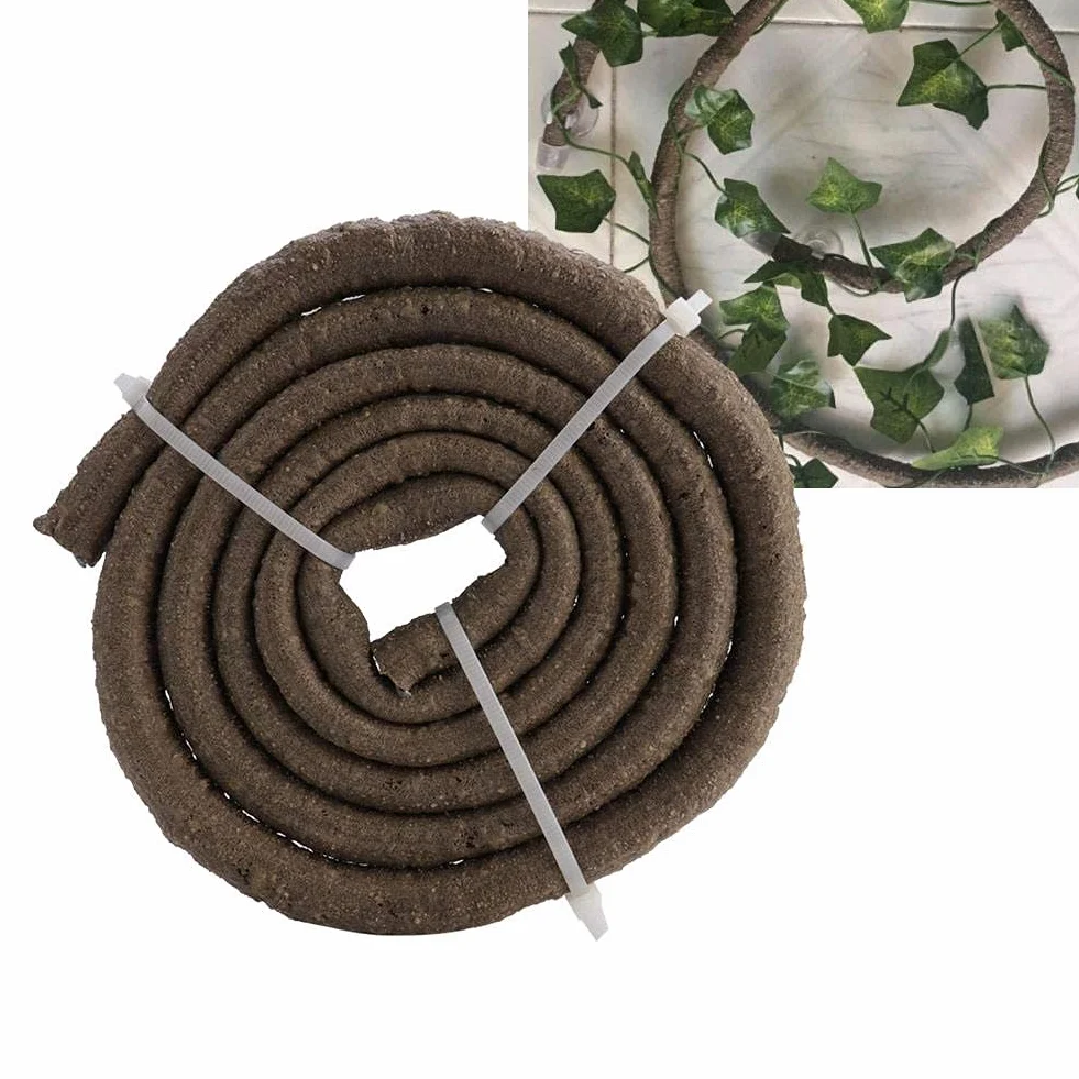 Plantes Grimpantes en PU pour Habitat Reptile, 150 cm Jungle Vignes Décor avec Ventouses Adhésives pour Gecko et Lézards
