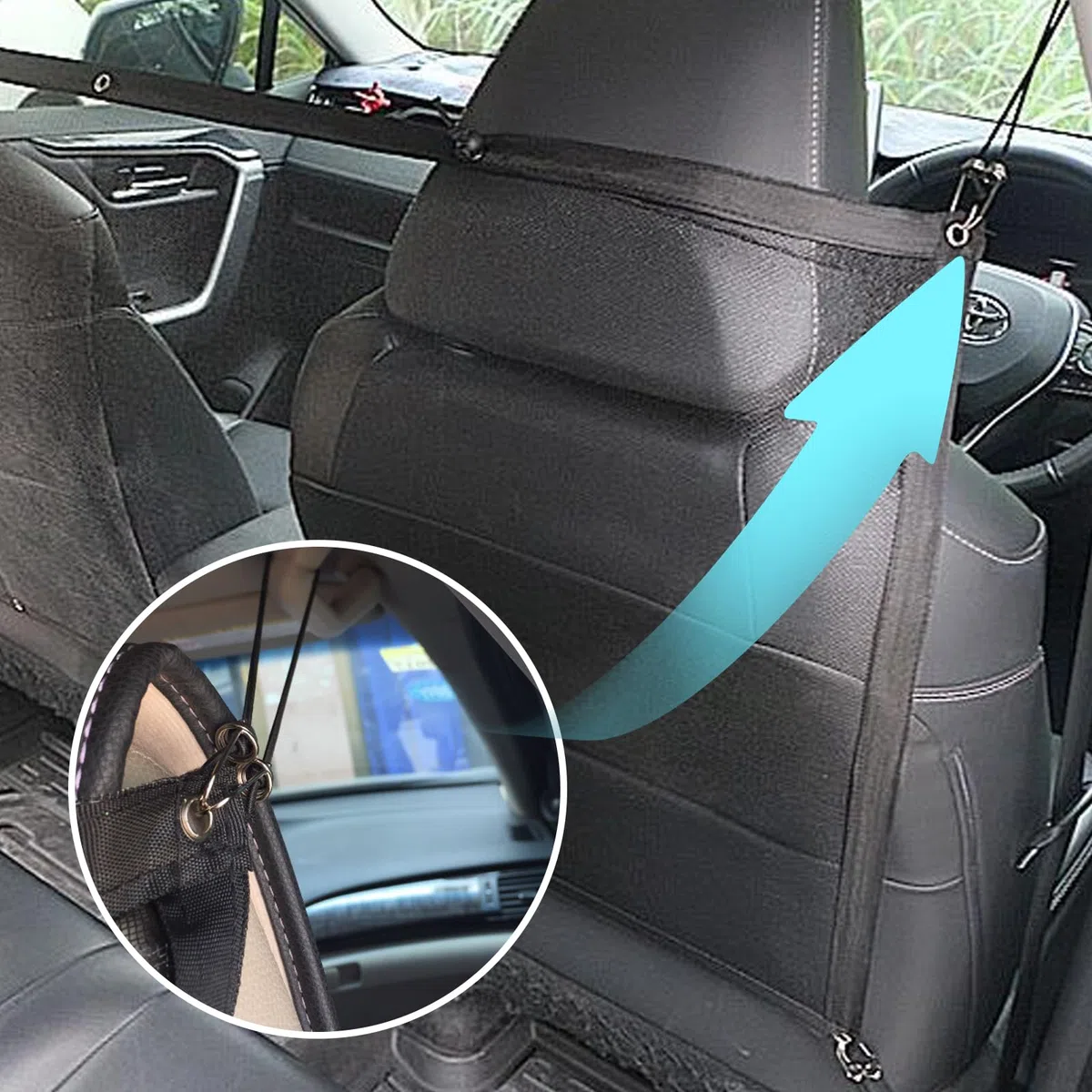 YNR Filet de Séparation pour Chien en Voiture, Barrière Universelle avec Crochets Métalliques, 115 x 62 cm