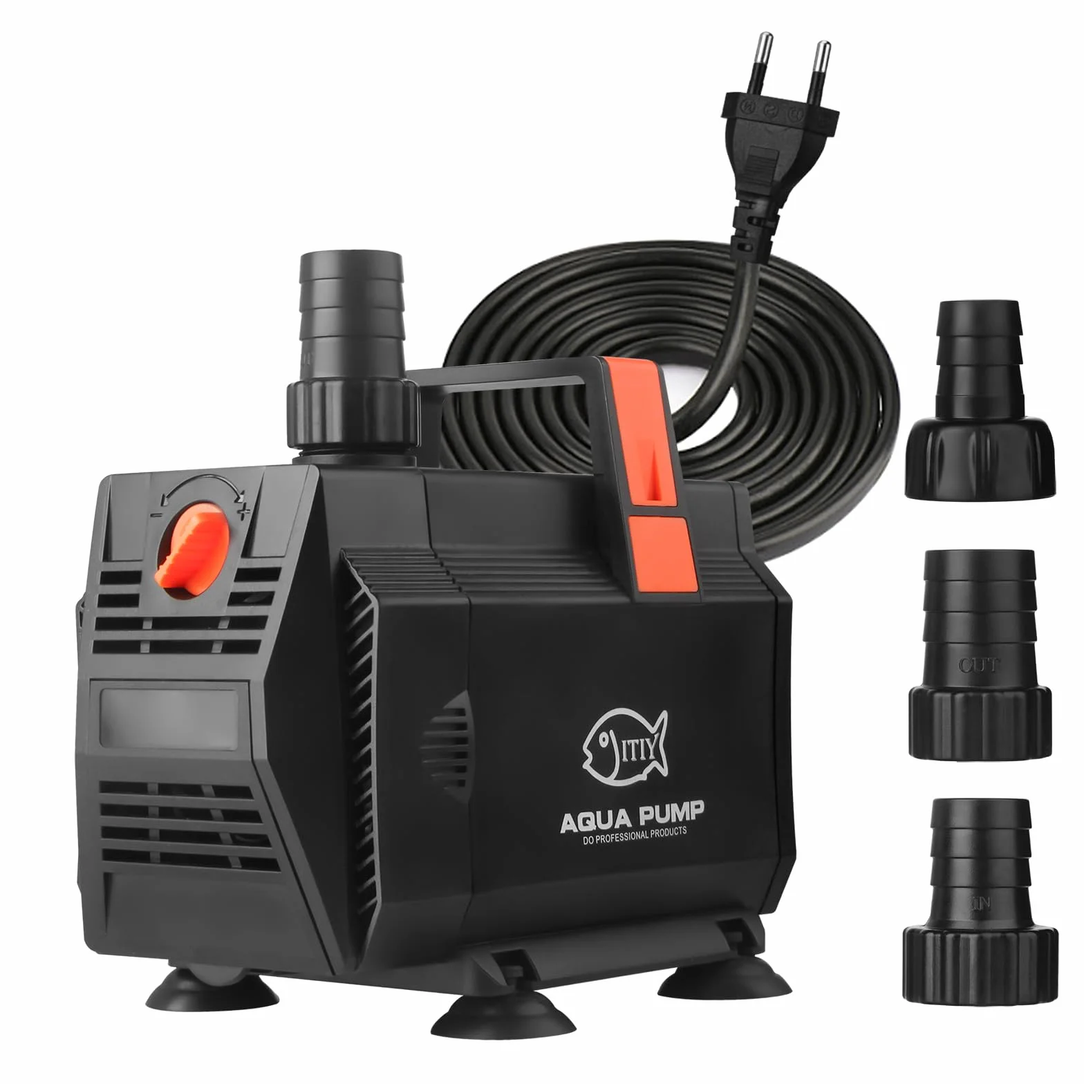 Pompe à eau submersible pour bassin - 30 W 2000 l/h - Pompe à eau avec contrôle du débit pour aquarium, cascade, filtration, extérieur, hydroponique
