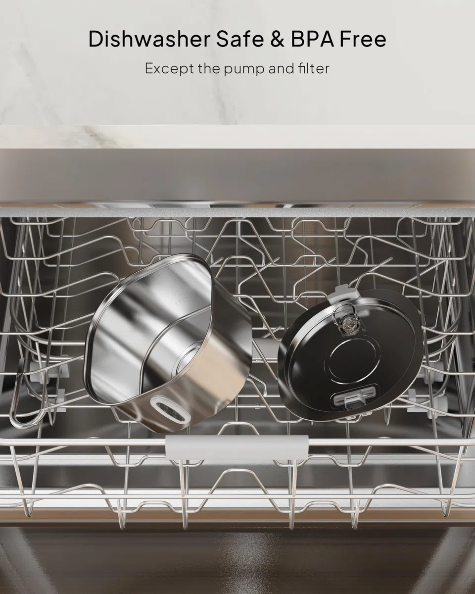 Fontaine à Eau pour Chats PEKTACO en Acier Inoxydable pour Intérieur - Fontaine à Eau Automatique 3,2L avec Fenêtre de Niveau d'eau, Silencieuse, Distributeur d'eau pour Chien