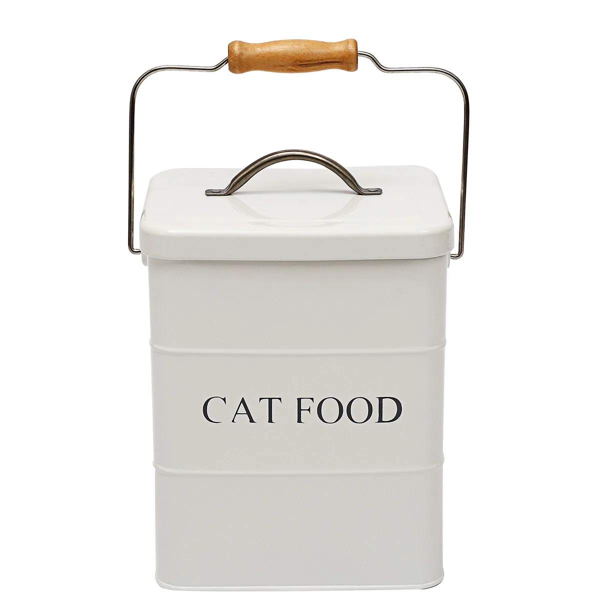 Morezi Boîte de rangement pour aliments pour chat,conteneur croquettes animaux,avec couvercle et pelle, 6L - Blanc