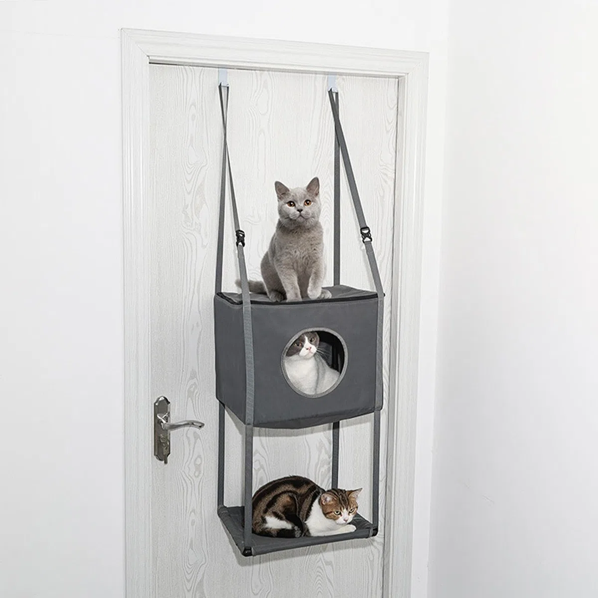 Espace sur les arbres pour chats - Grimpeur pour chat monté sur la porte, Meubles de lit tour pour chat | Hamac pour chat pliable à accrocher à la porte, 16 x 13 pouces, Niche pour chat souple
