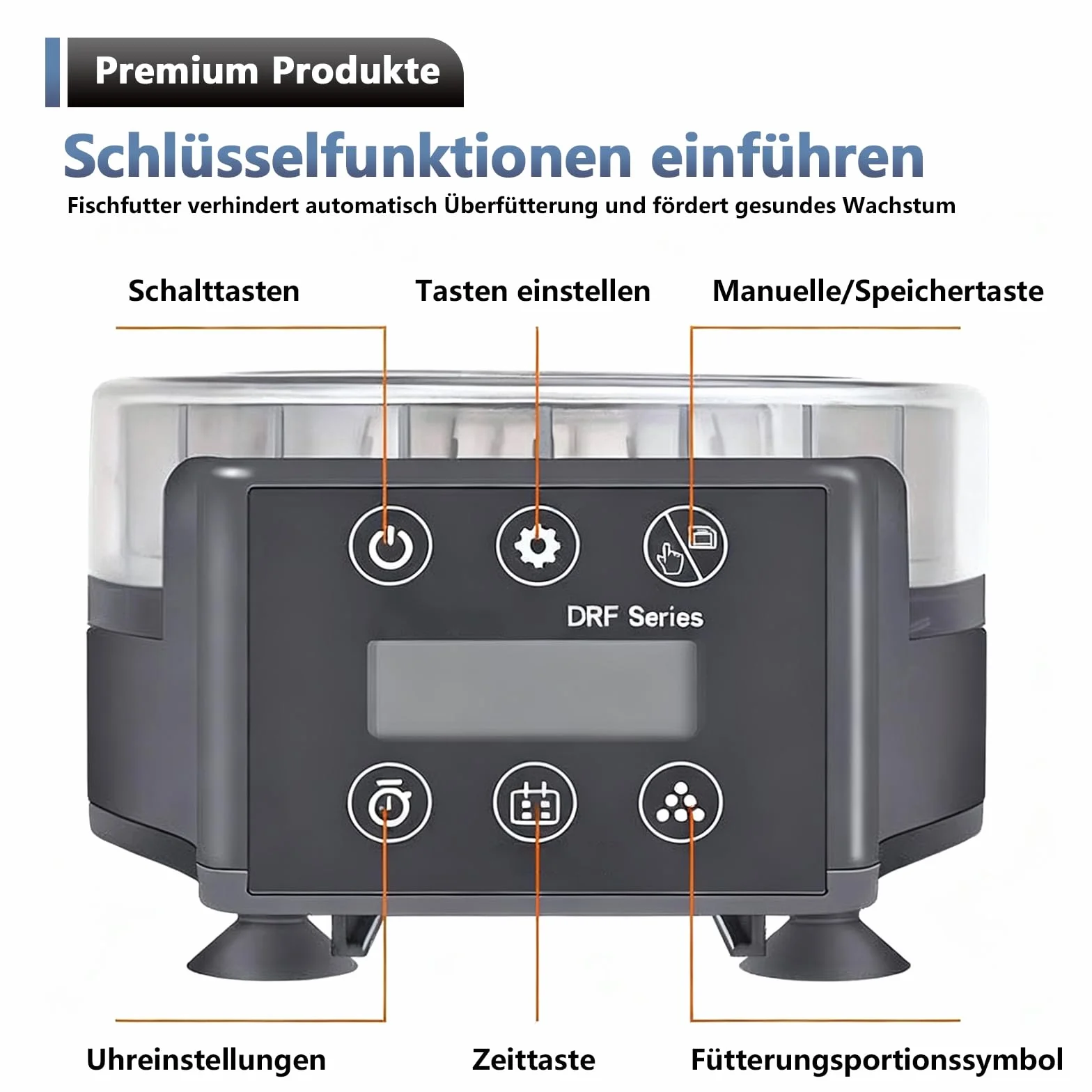 Distributeur automatique de nourriture pour poissons d'aquarium avec minuterie - Distributeur automatique de granulés et granulés - Fonctionne avec piles