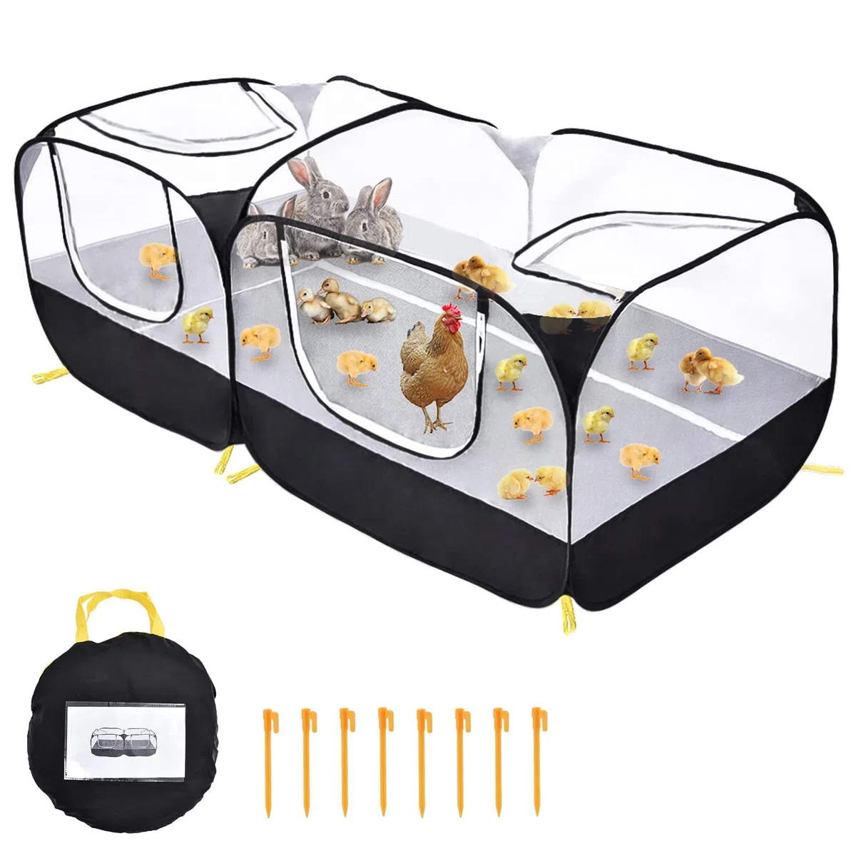 Coolty Parc de Jeu pour Petits Animaux, Grand Mobile Parc de Jeu pour Poules Chatons Lapins Canards Poules