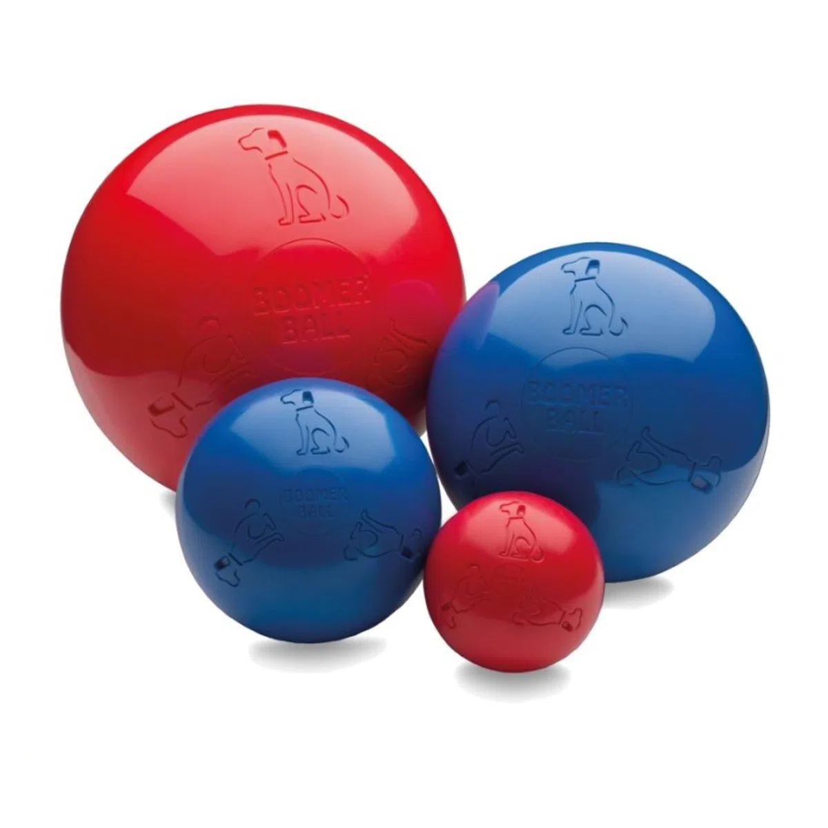 BOOMER BALLE - Balle pour Chien Quasiment Indestructible, Jouet Résistant pour Chien, La Balle Flotte Sur L'eau et est Idéale pour Les Chiens Énergiques, 20cm, Envoyé en Rouge ou en Bleu