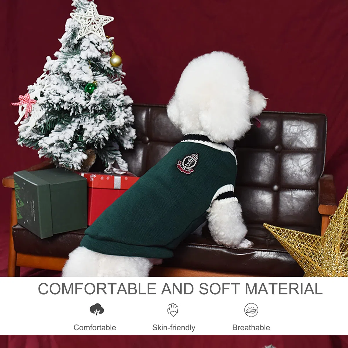 PETCUTE Pull pour Animaux de Compagnie de Noël,Manteau d'hiver pour Chien,Vêtements pour Chiens pour Petits Chiens, Chihuahua Vêtements,Vêtement d'hiver pour Chatons Chiots