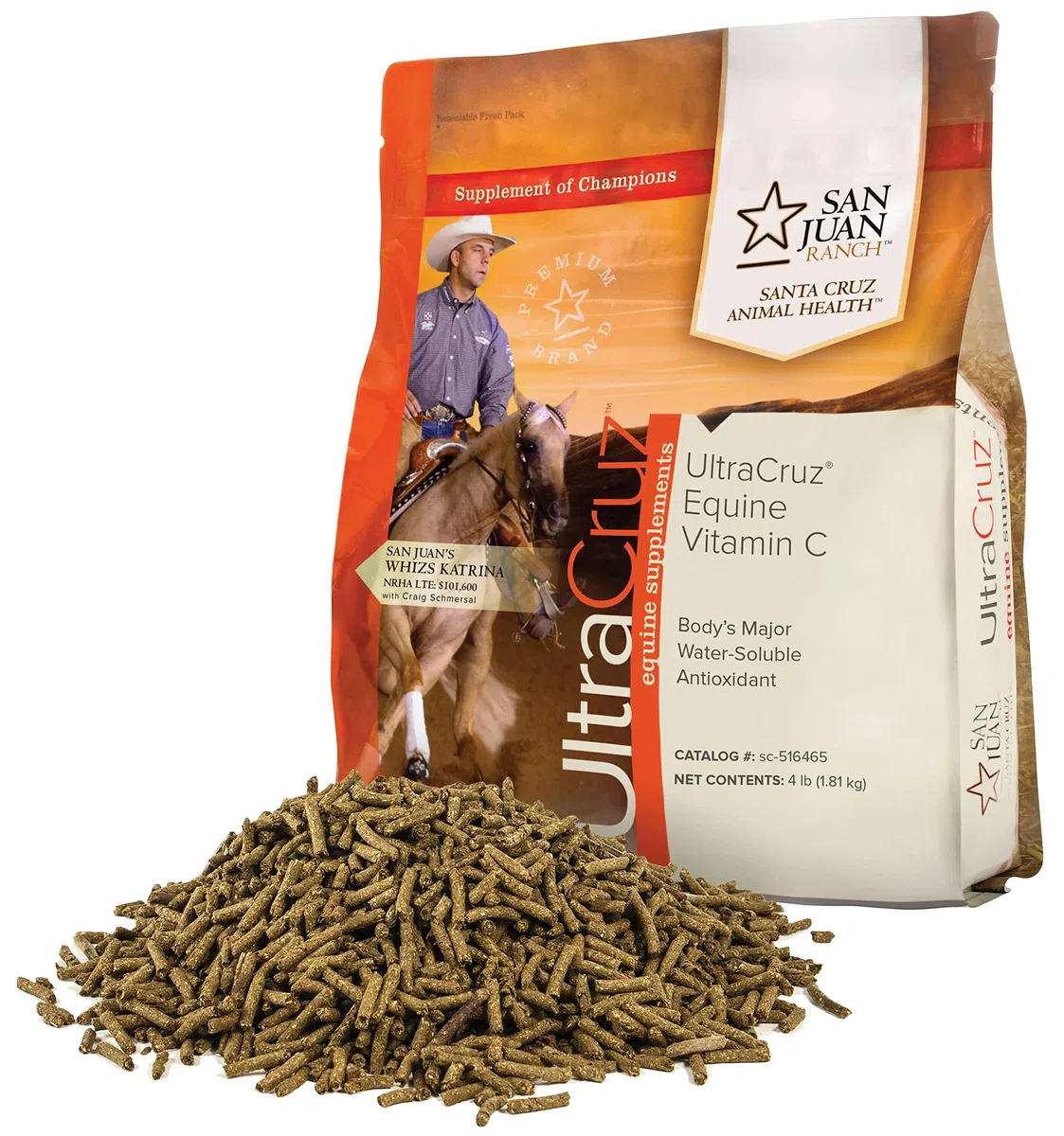 UltraCruz Equine Vitamin C (Acide Ascorbic) Supplément for Horses, 4 lb, Pellet (32 Day Supply),sc-516465