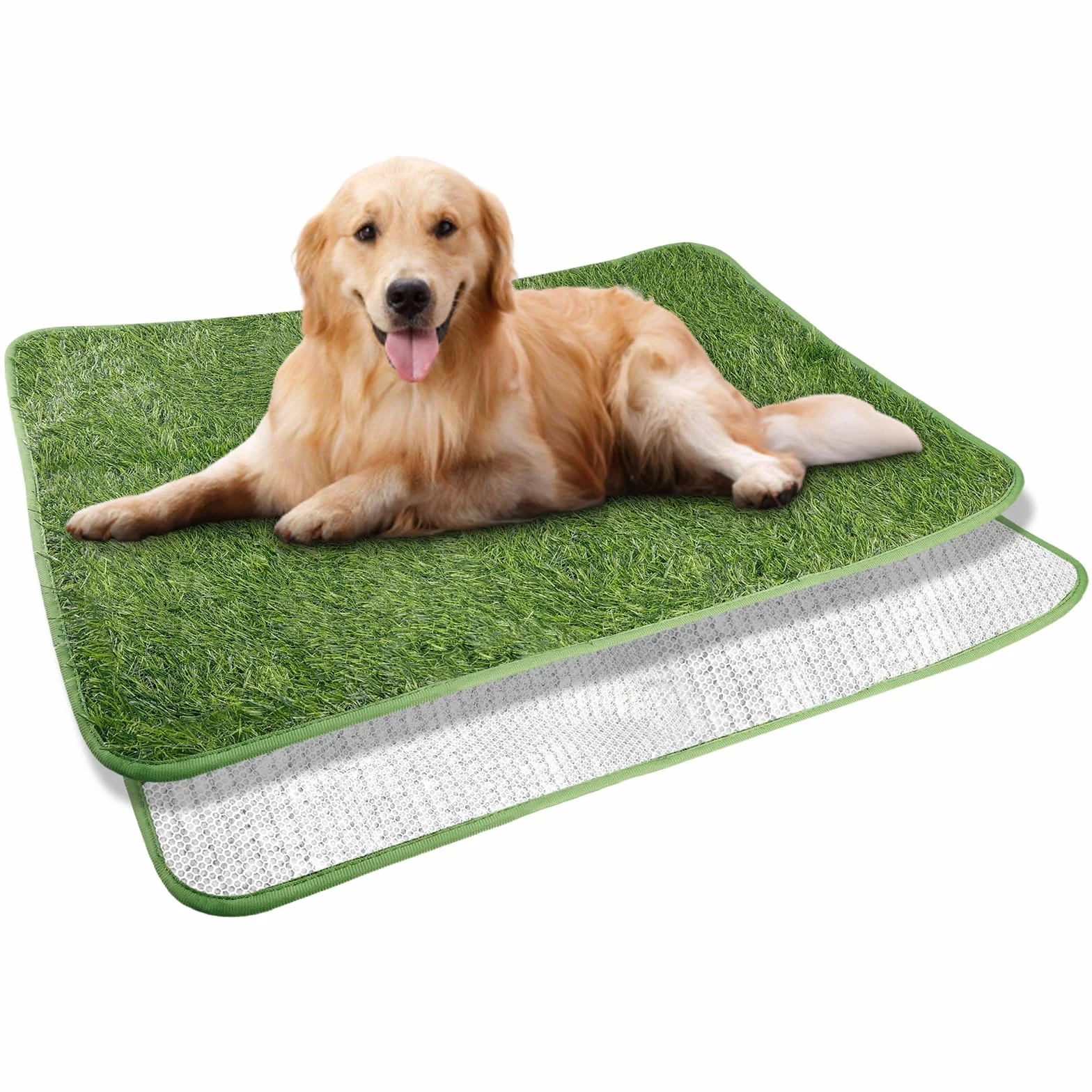 Bac à Litière pour Chien - Gazon Artificiel 50 x 70 cm - Tapis d'Entraînement pour Chiot - Lavable et Imperméable - Pour la Maison