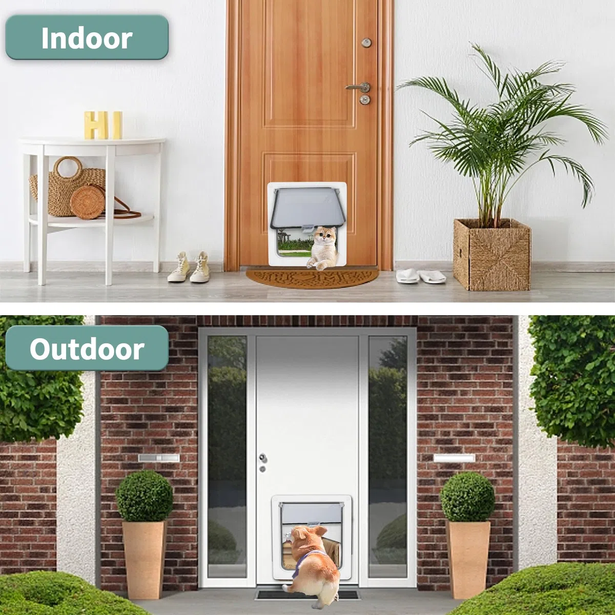 Lessmon Petite Porte pour Chien avec Panneau de Verrouillage magnétique pour la sécurité de la Maison, Durable et résistante aux intempéries 13,5 x 11,1" pour Chiens, Chats et Animaux de Petite et mo